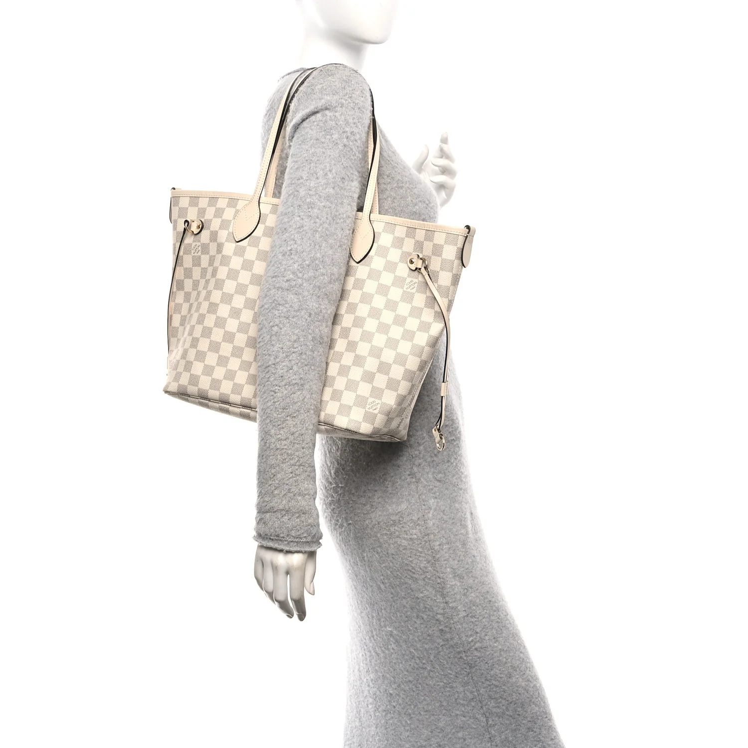 Damier Azur Braided Neverfull MM Pink - Image 2