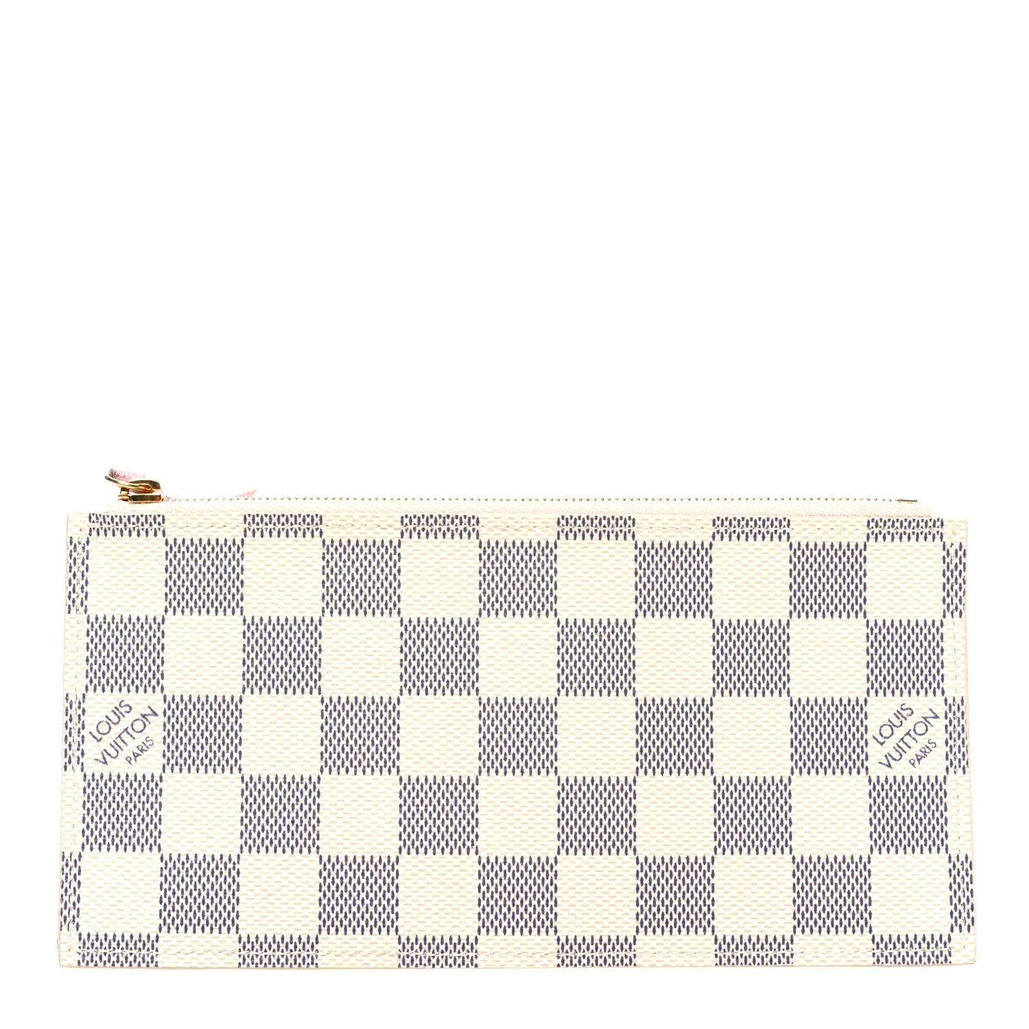Damier Azur Felicie Chain Wallet Zippered Insert Rose Ballerine