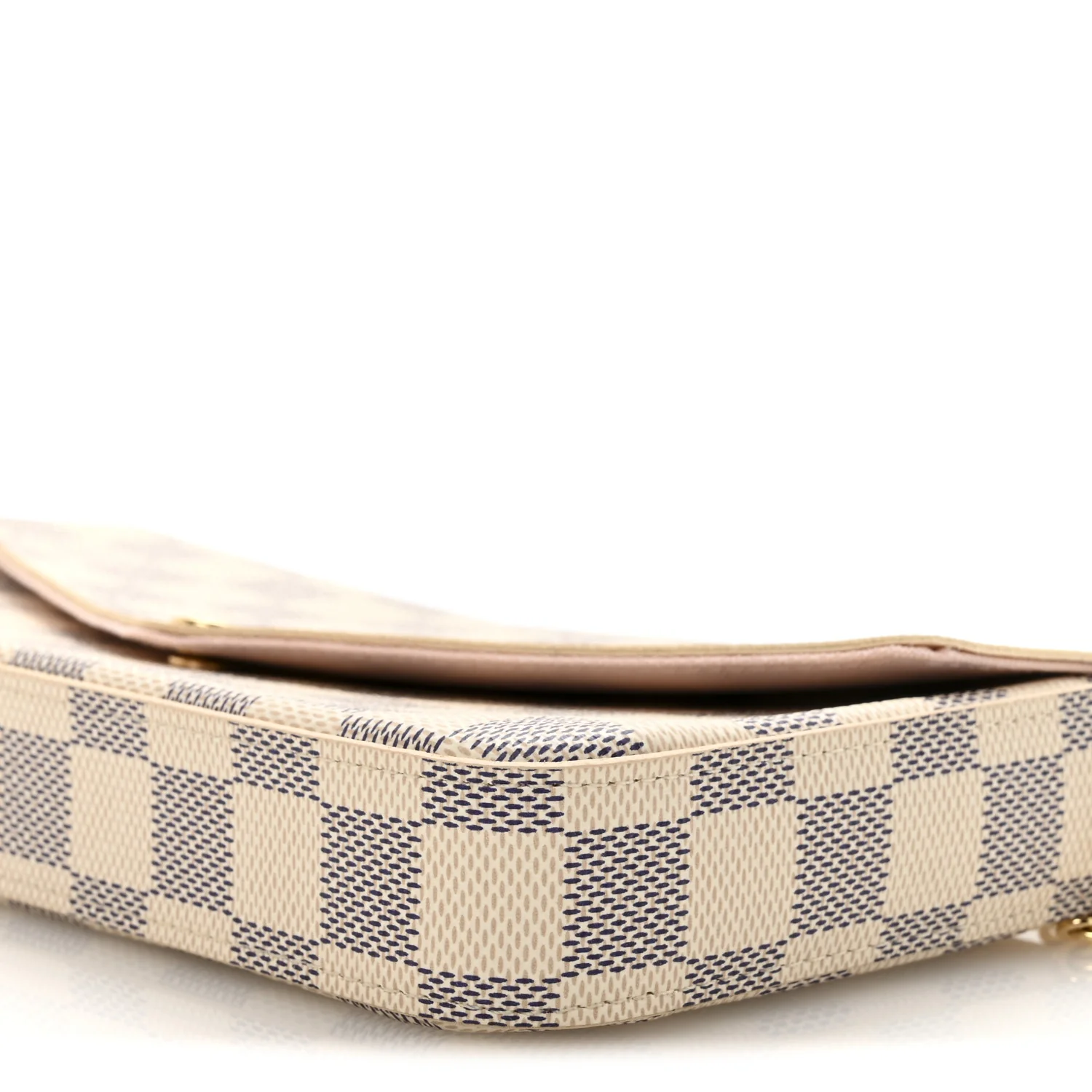Damier Azur Pochette Felicie Chain Wallet Rose Ballerine - Image 10