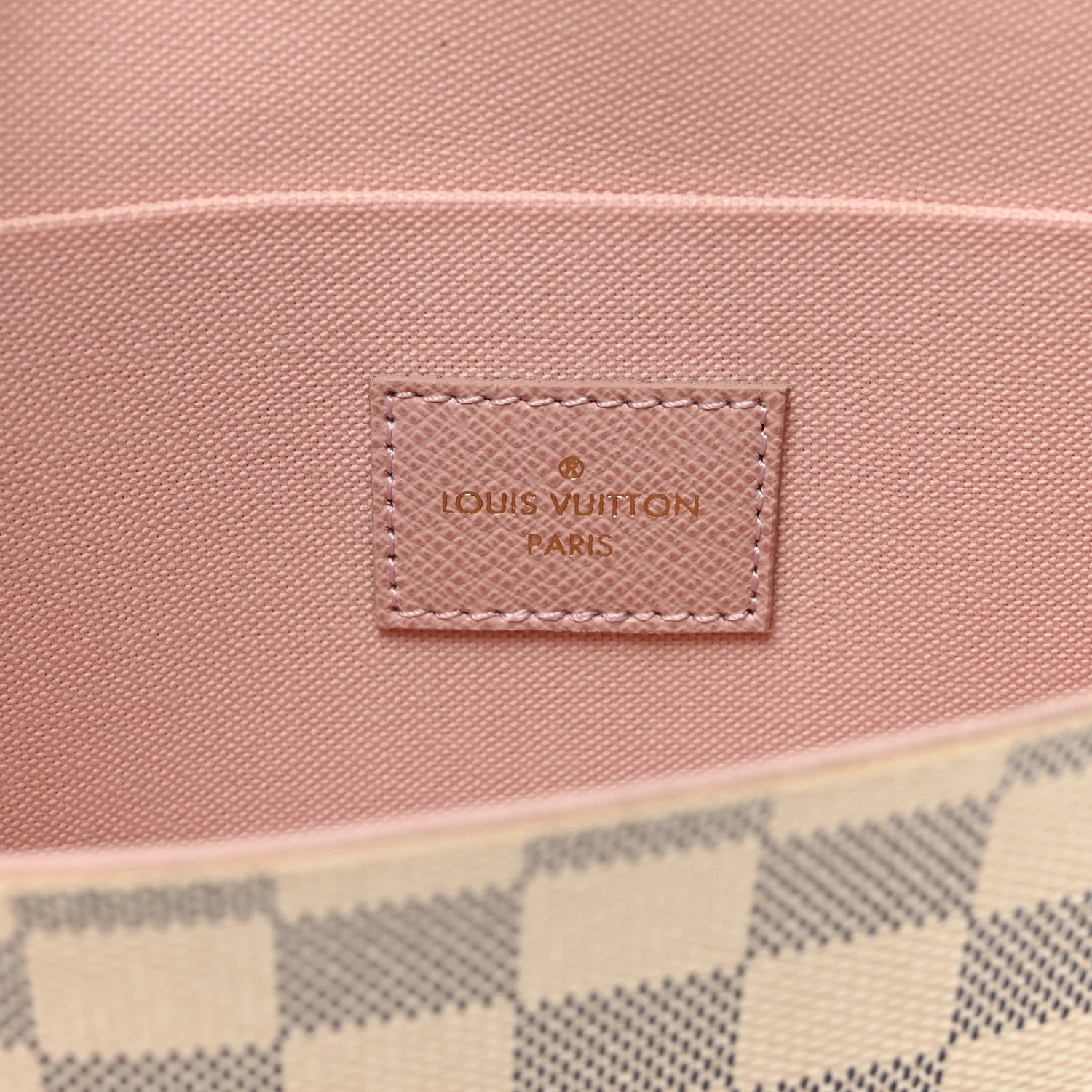 Damier Azur Pochette Felicie Chain Wallet Rose Ballerine - Image 7