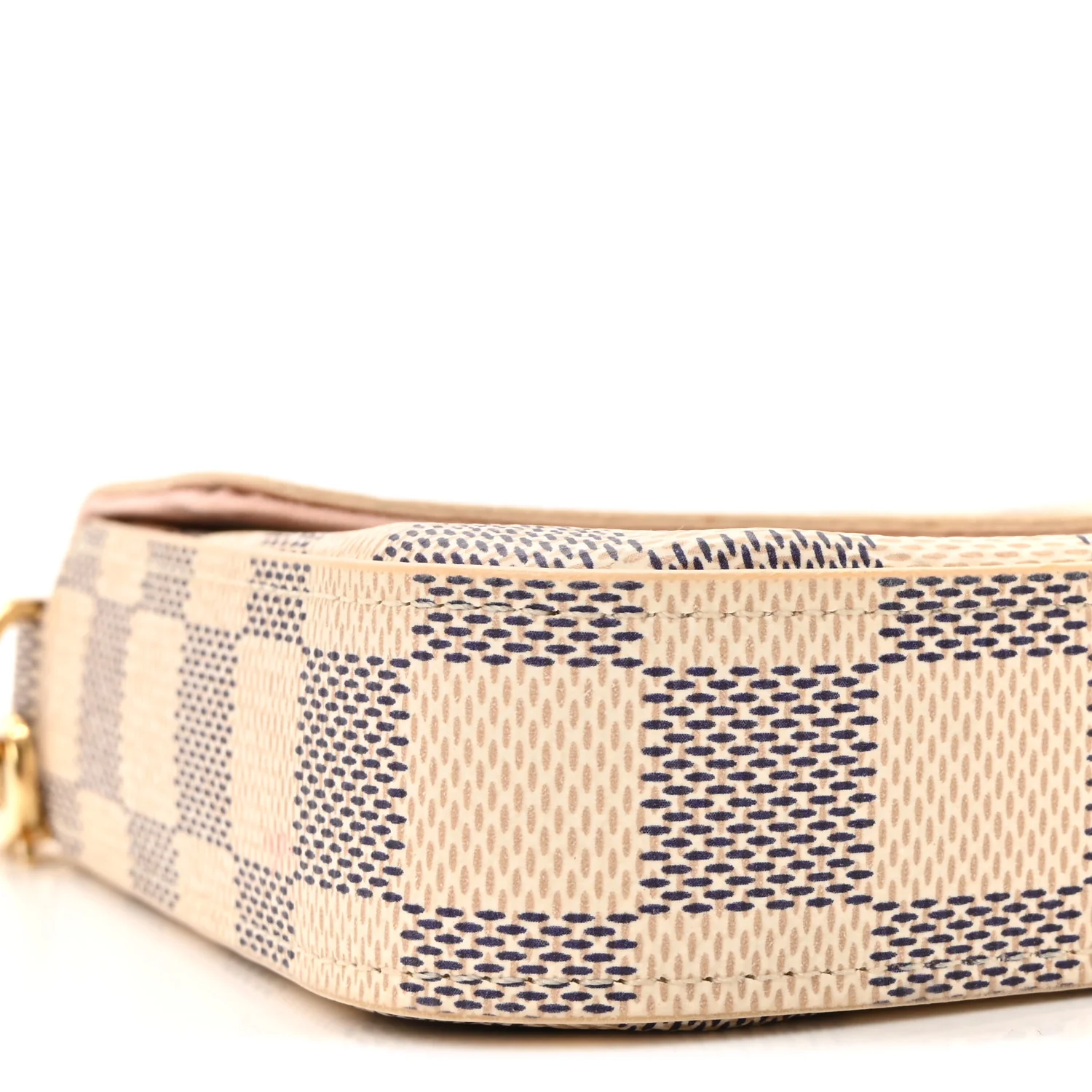 Damier Azur Pochette Felicie Chain Wallet Rose Ballerine - Image 9