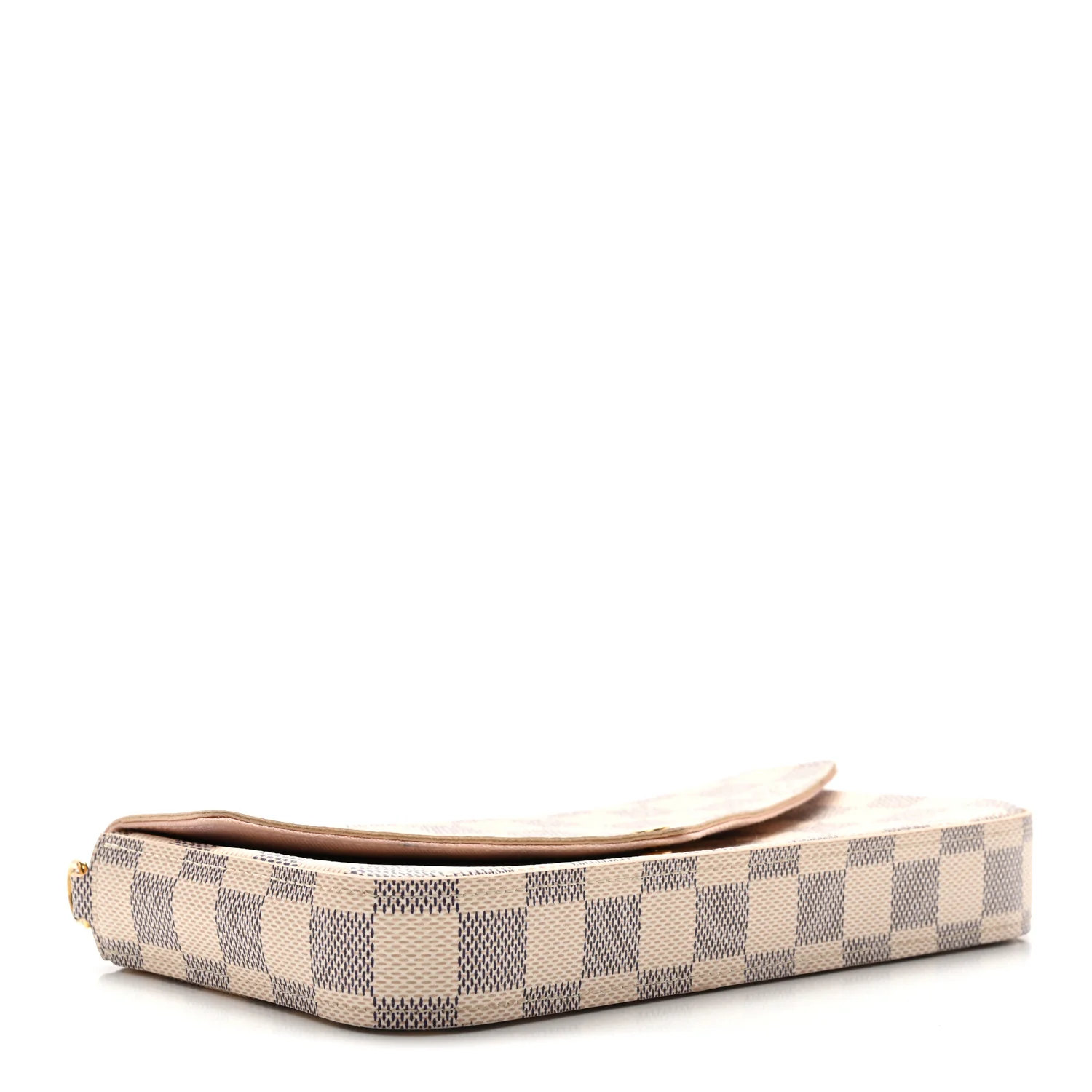 Damier Azur Pochette Felicie Chain Wallet Rose Ballerine - Image 4