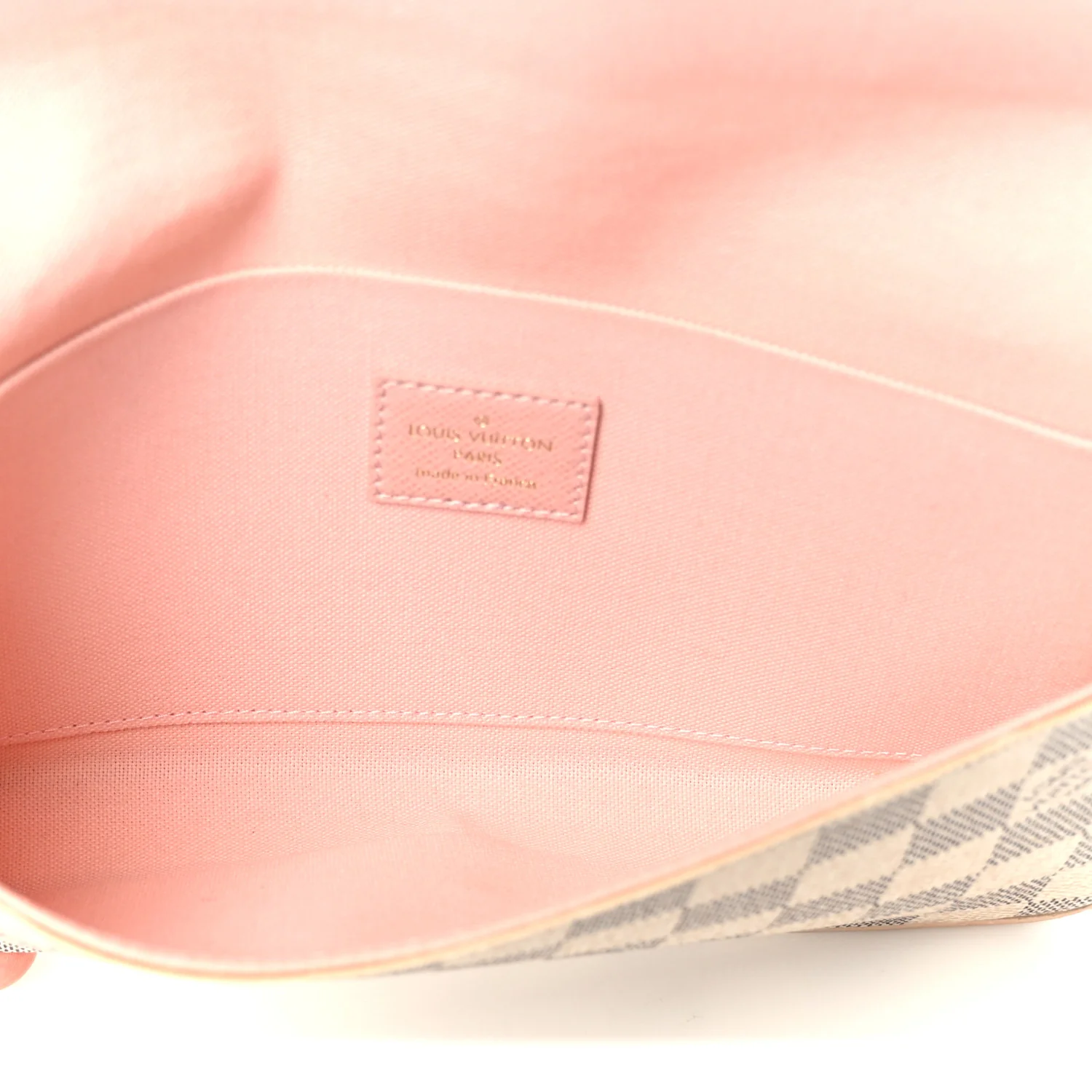 Damier Azur Pochette Felicie Chain Wallet Rose Ballerine - Image 6