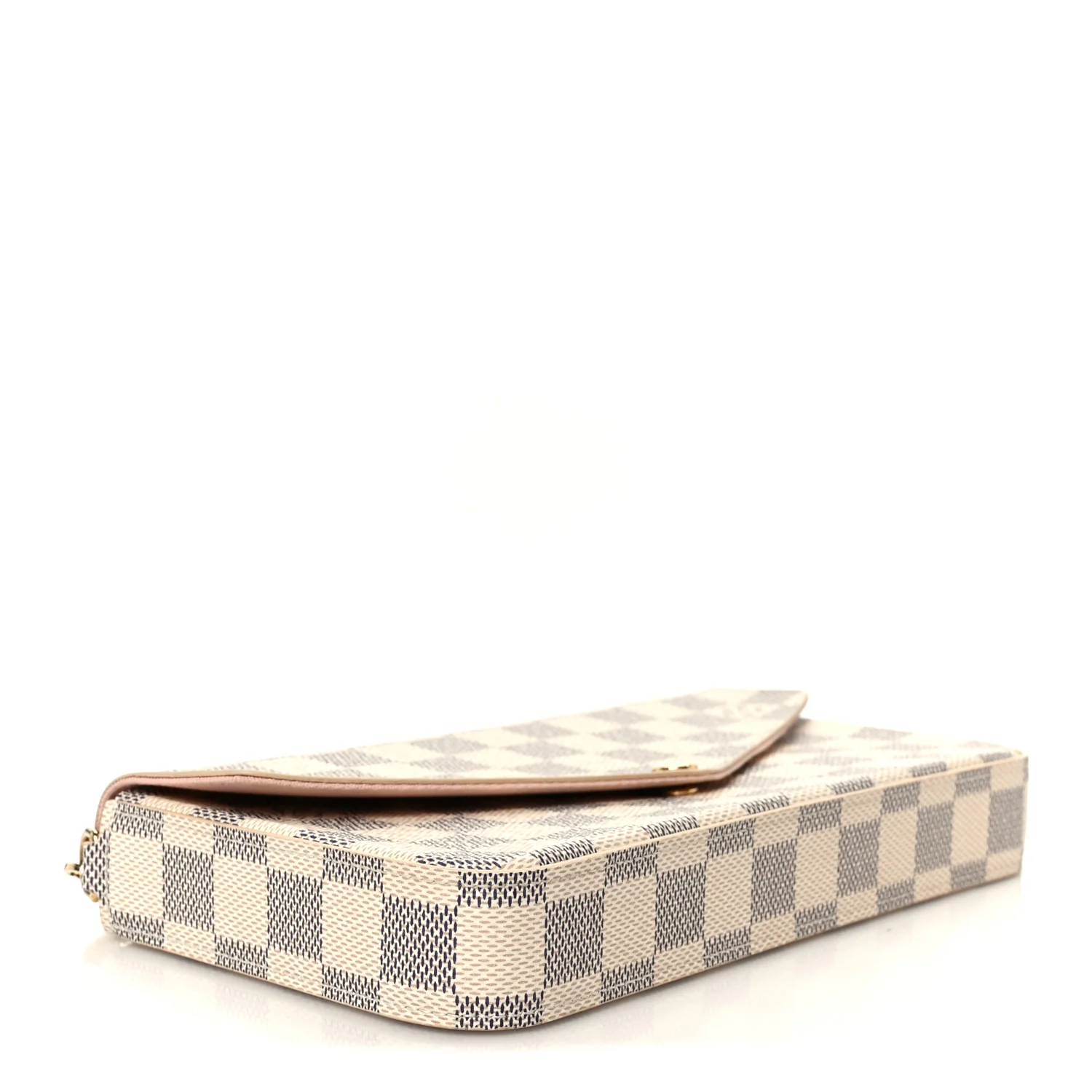 Damier Azur Pochette Felicie Chain Wallet Rose Ballerine - Image 4