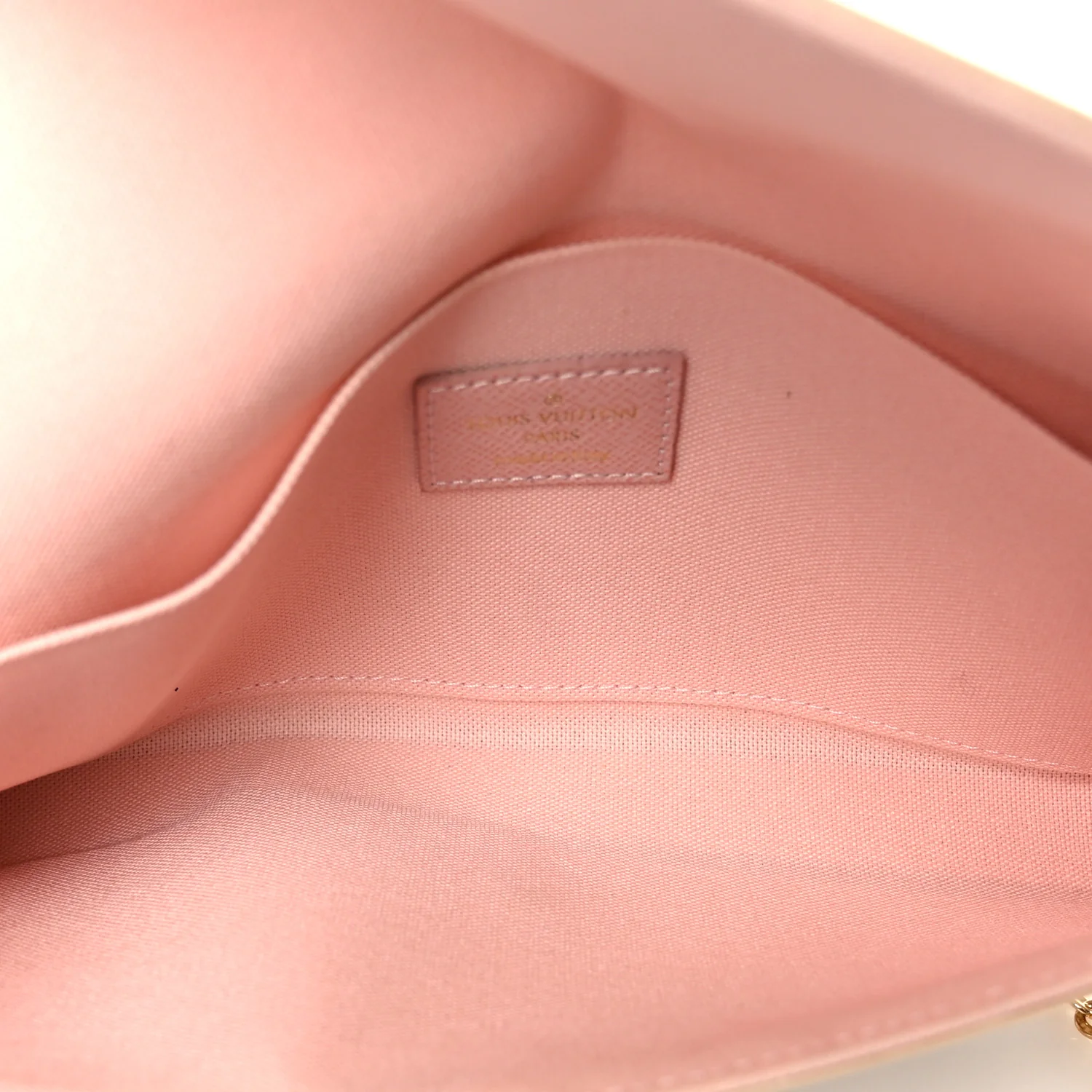 Damier Azur Pochette Felicie Chain Wallet Rose Ballerine - Image 6