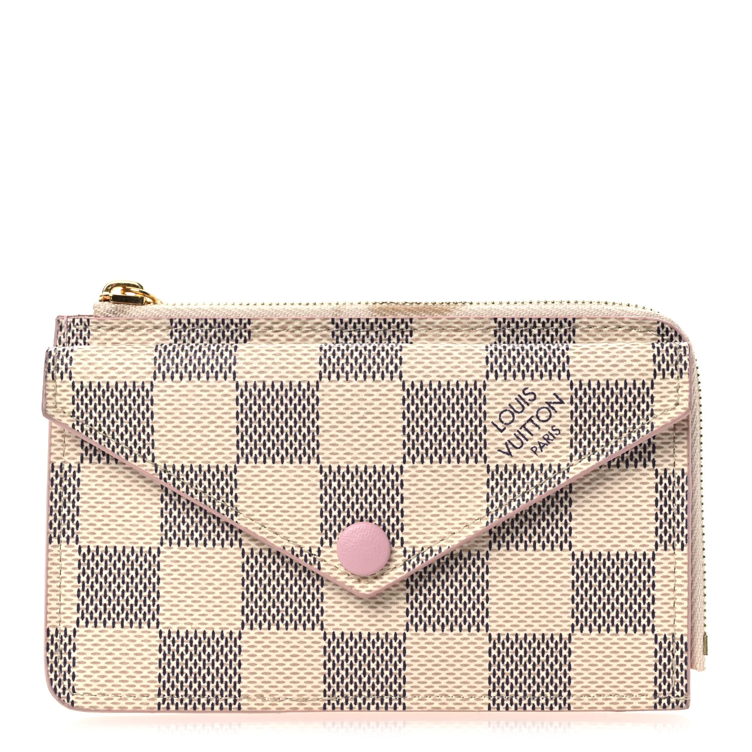Damier Azur Recto Verso Card Holder Rose Ballerine