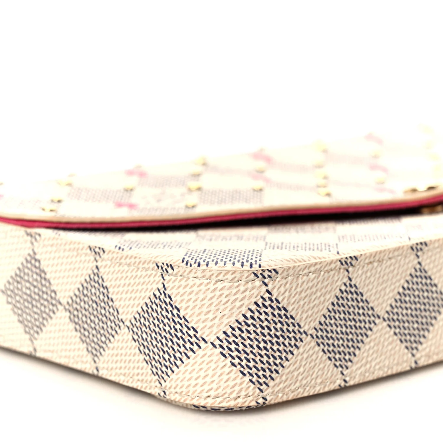 Damier Azur Studded Pochette Felicie Chain Wallet Fuchsia - Image 8