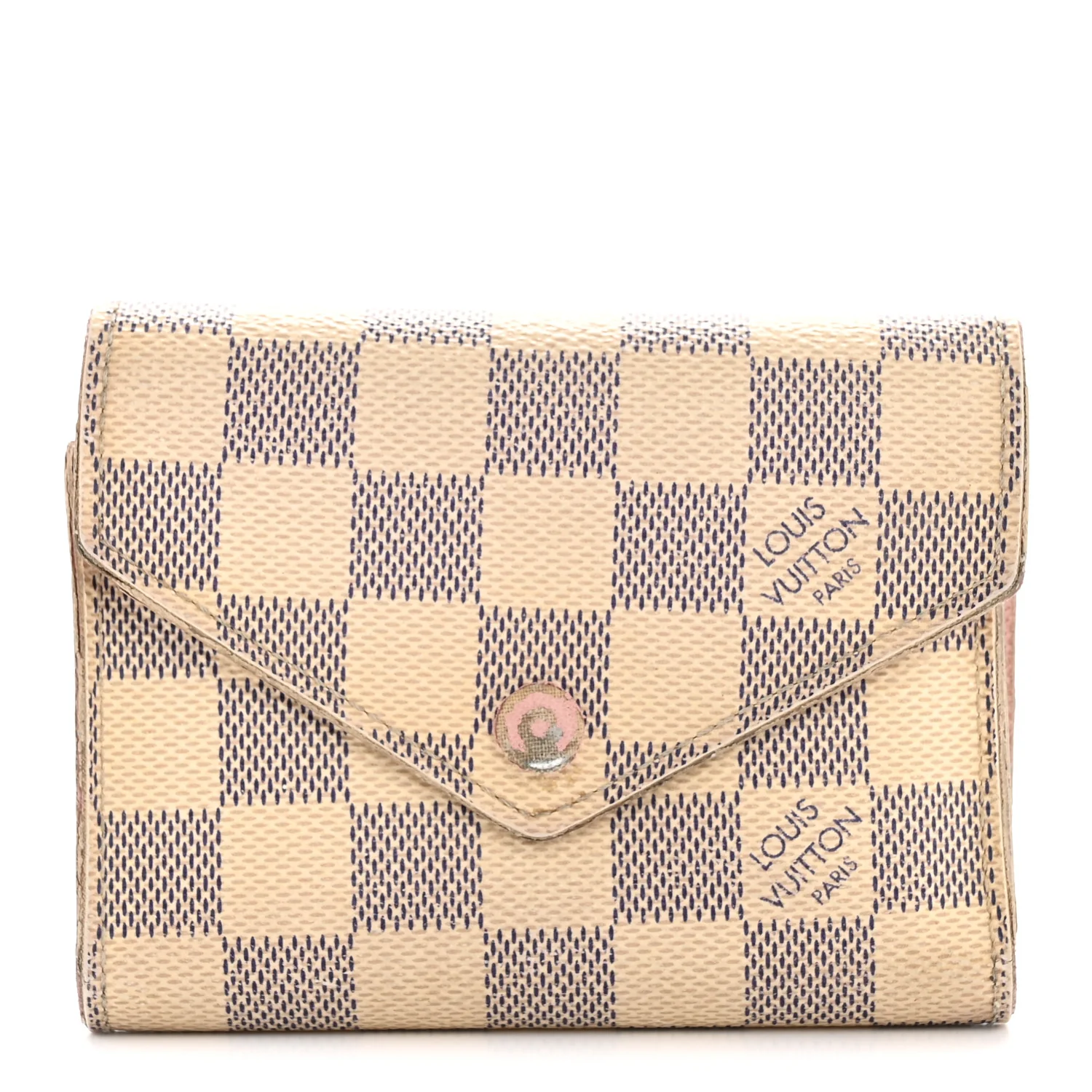 Damier Azur Victorine Wallet Rose Ballerine