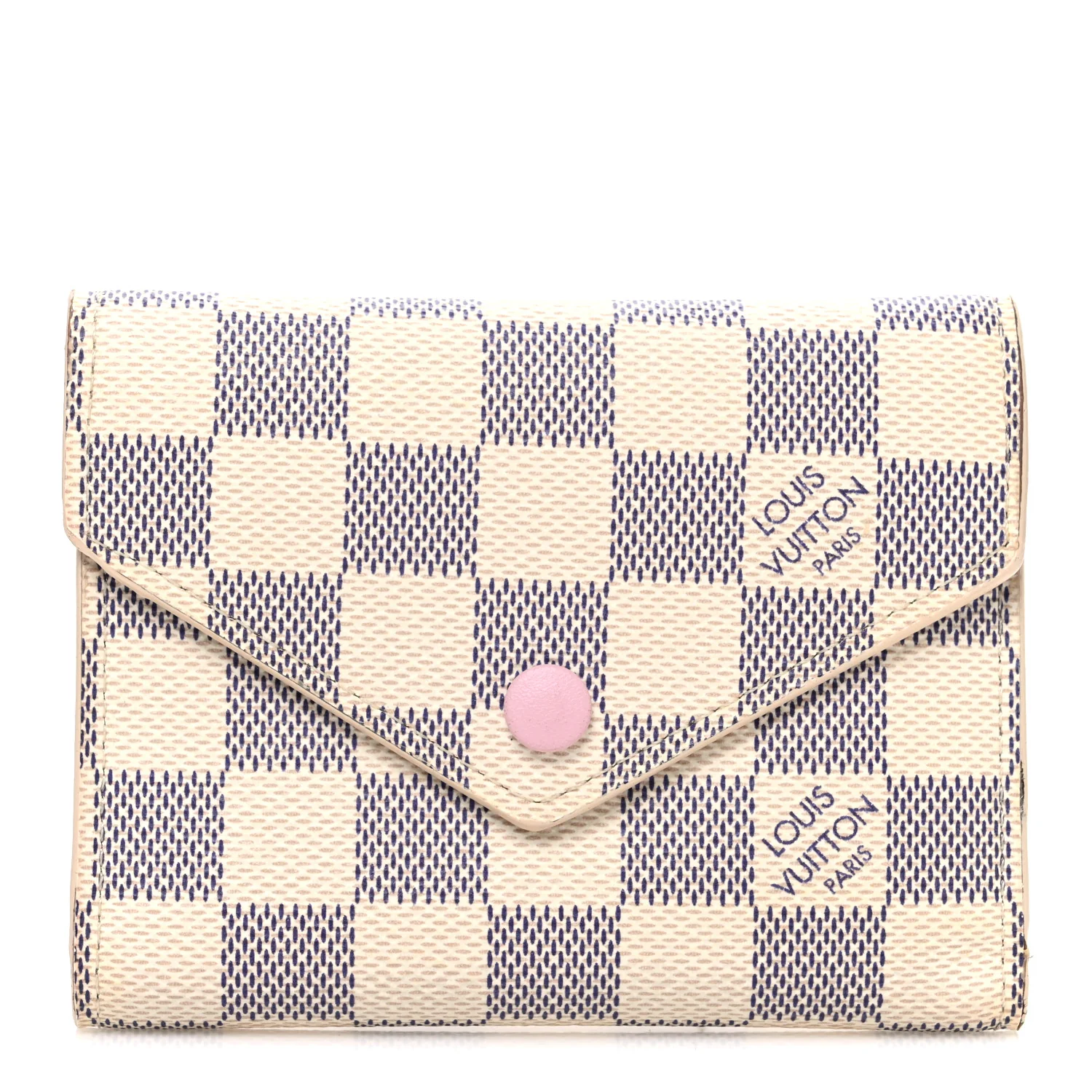 Damier Azur Victorine Wallet Rose Ballerine
