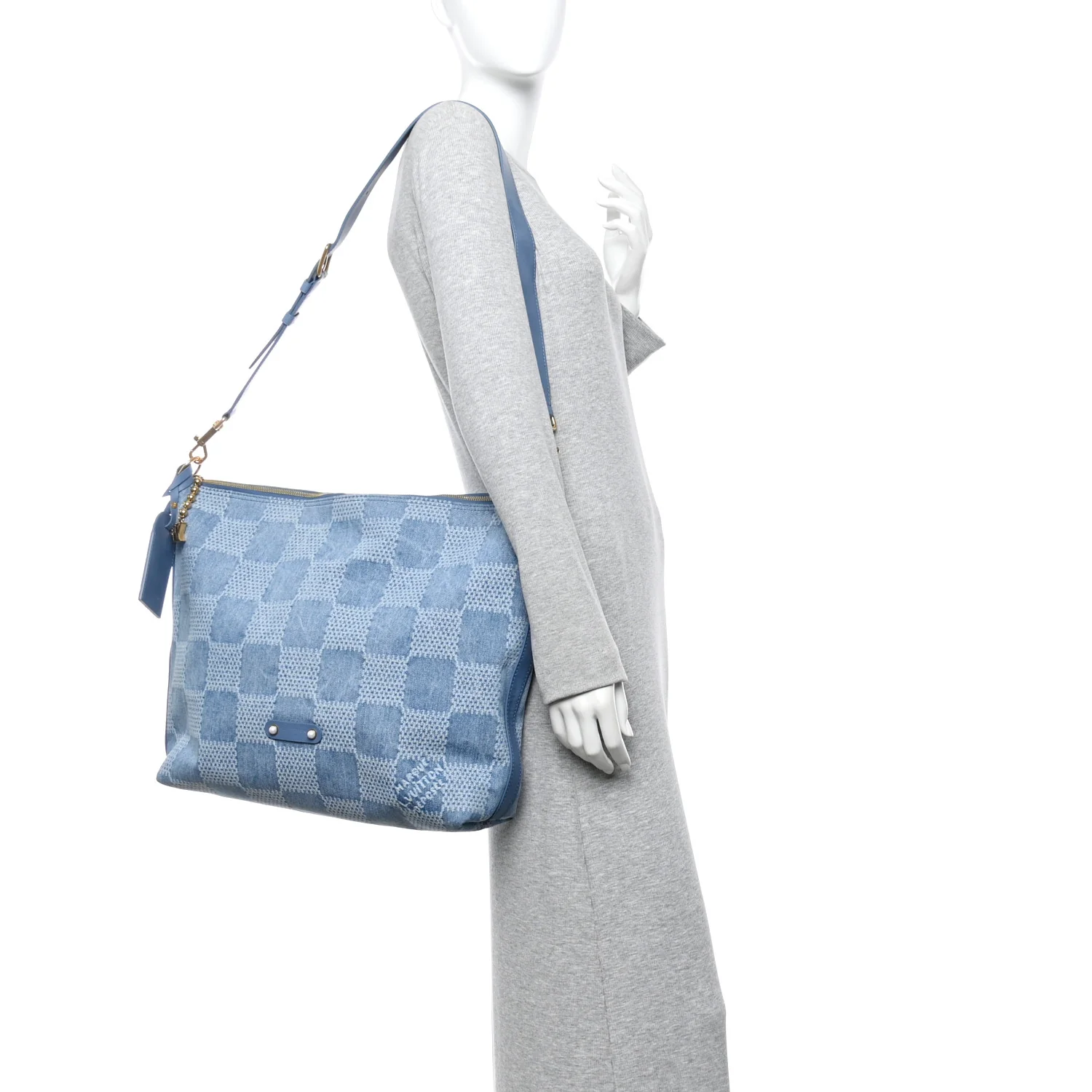 Damier Denim Vagabond Hobo Blue - Image 2