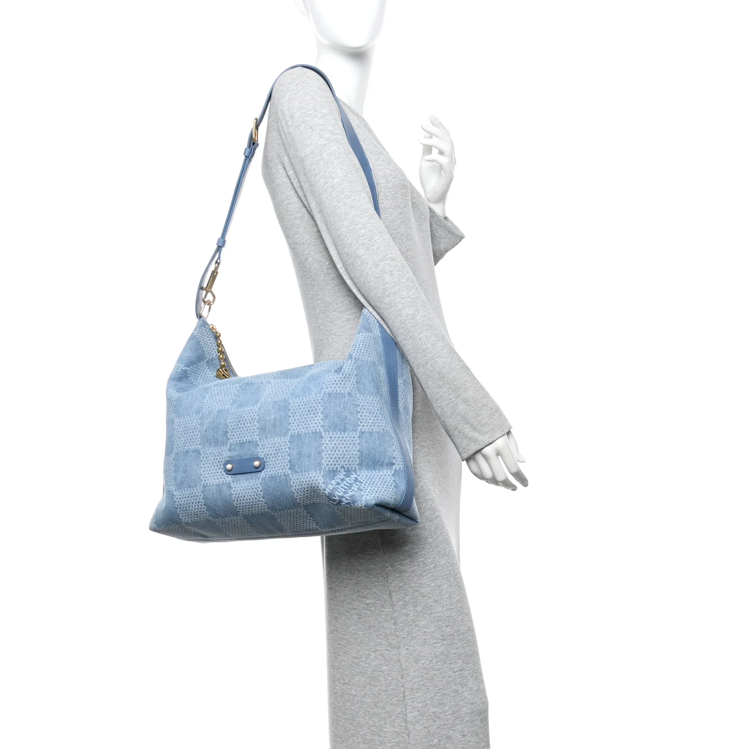 Damier Denim Vagabond Hobo Blue - Image 2