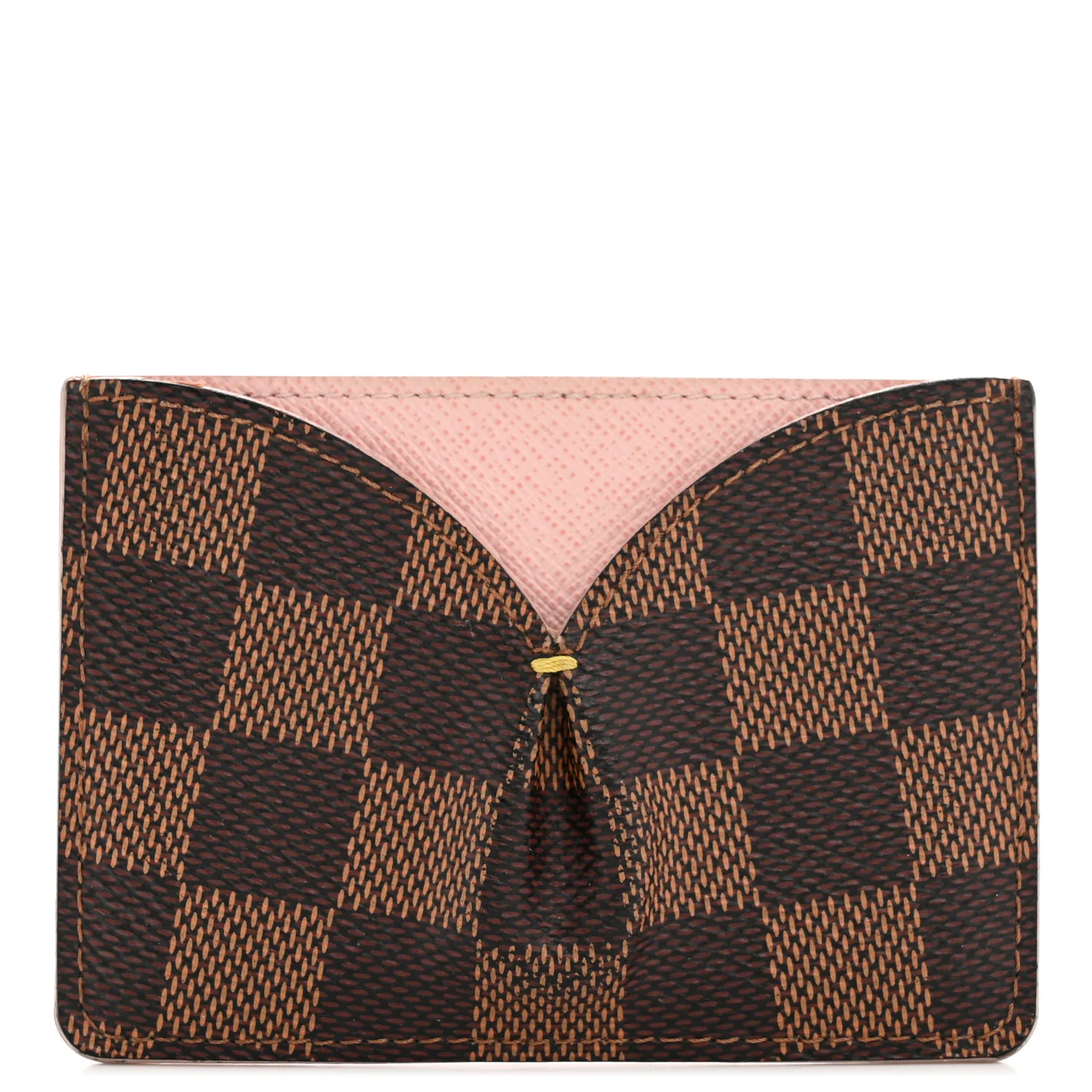 Damier Ebene Caissa Card Holder Rose Ballerine