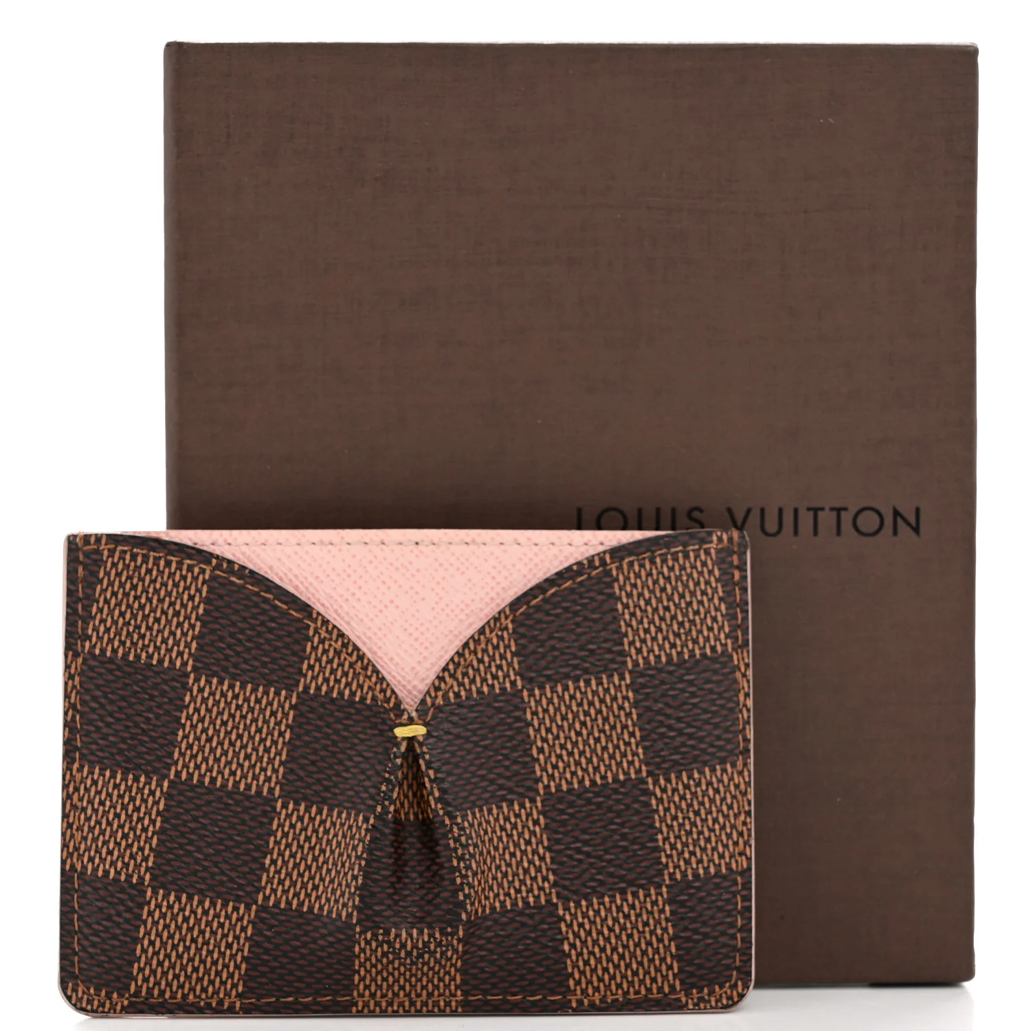 Damier Ebene Caissa Card Holder Rose Ballerine - Image 9
