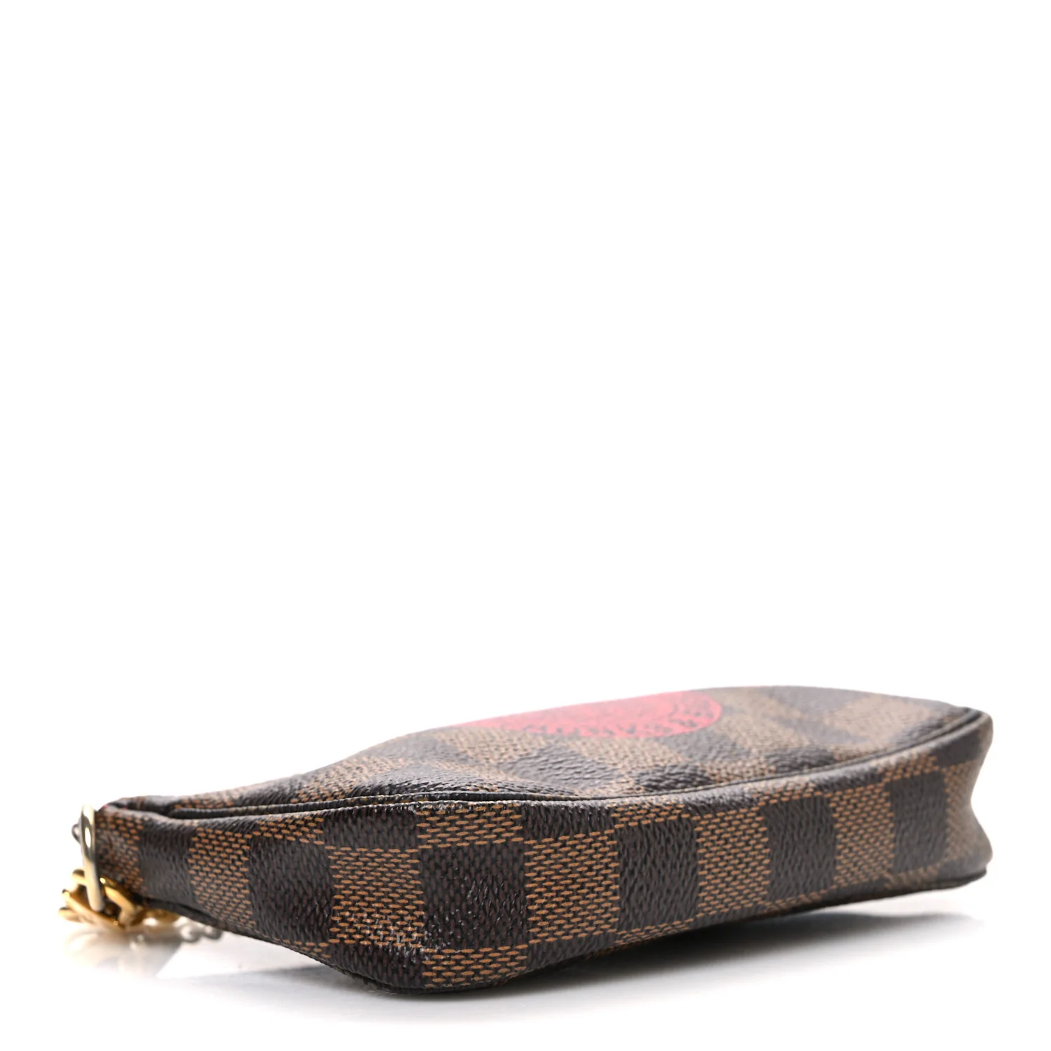 Damier Ebene Complice Trunks and Bags Mini Pochette Accessories Red - Image 4