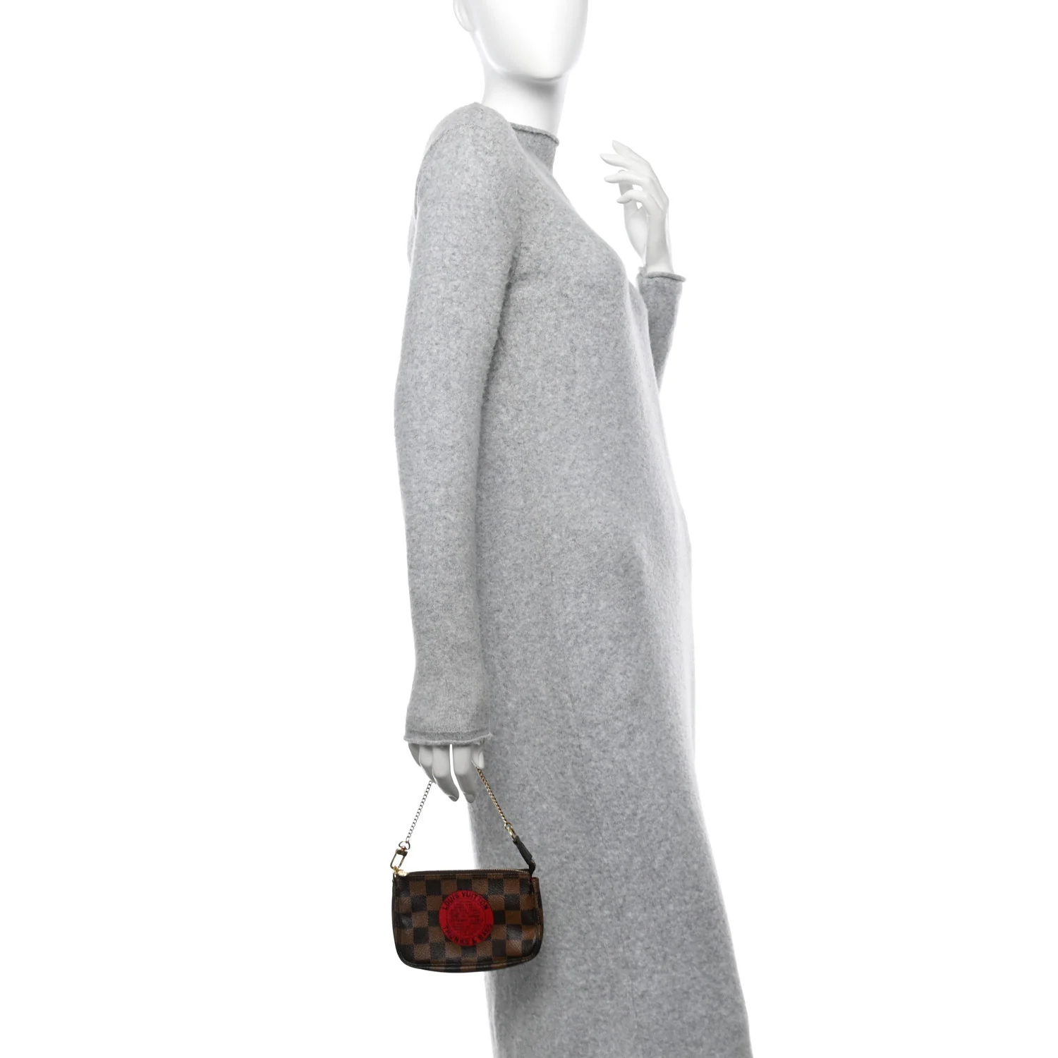 Damier Ebene Complice Trunks and Bags Mini Pochette Accessories Red - Image 2