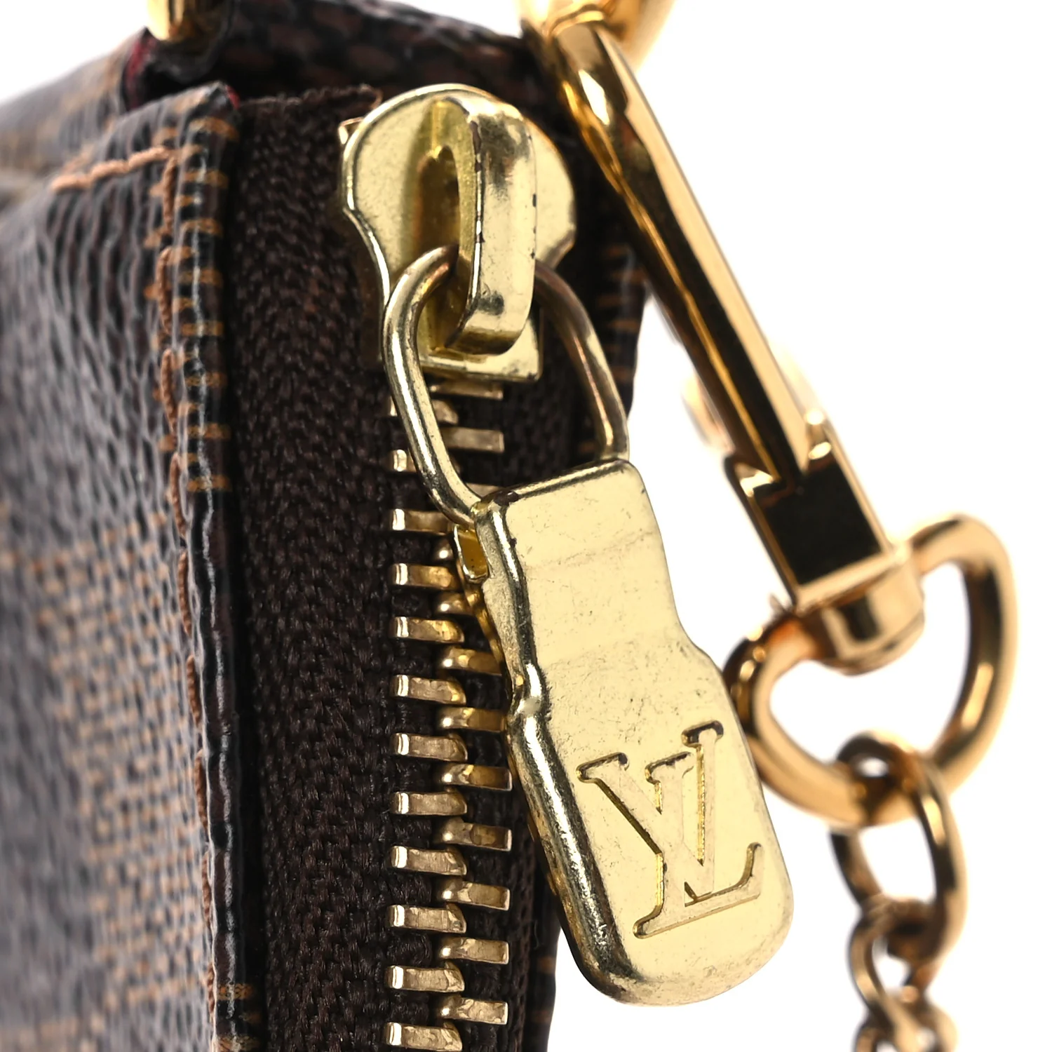 Damier Ebene Complice Trunks and Bags Mini Pochette Accessories Red - Image 11