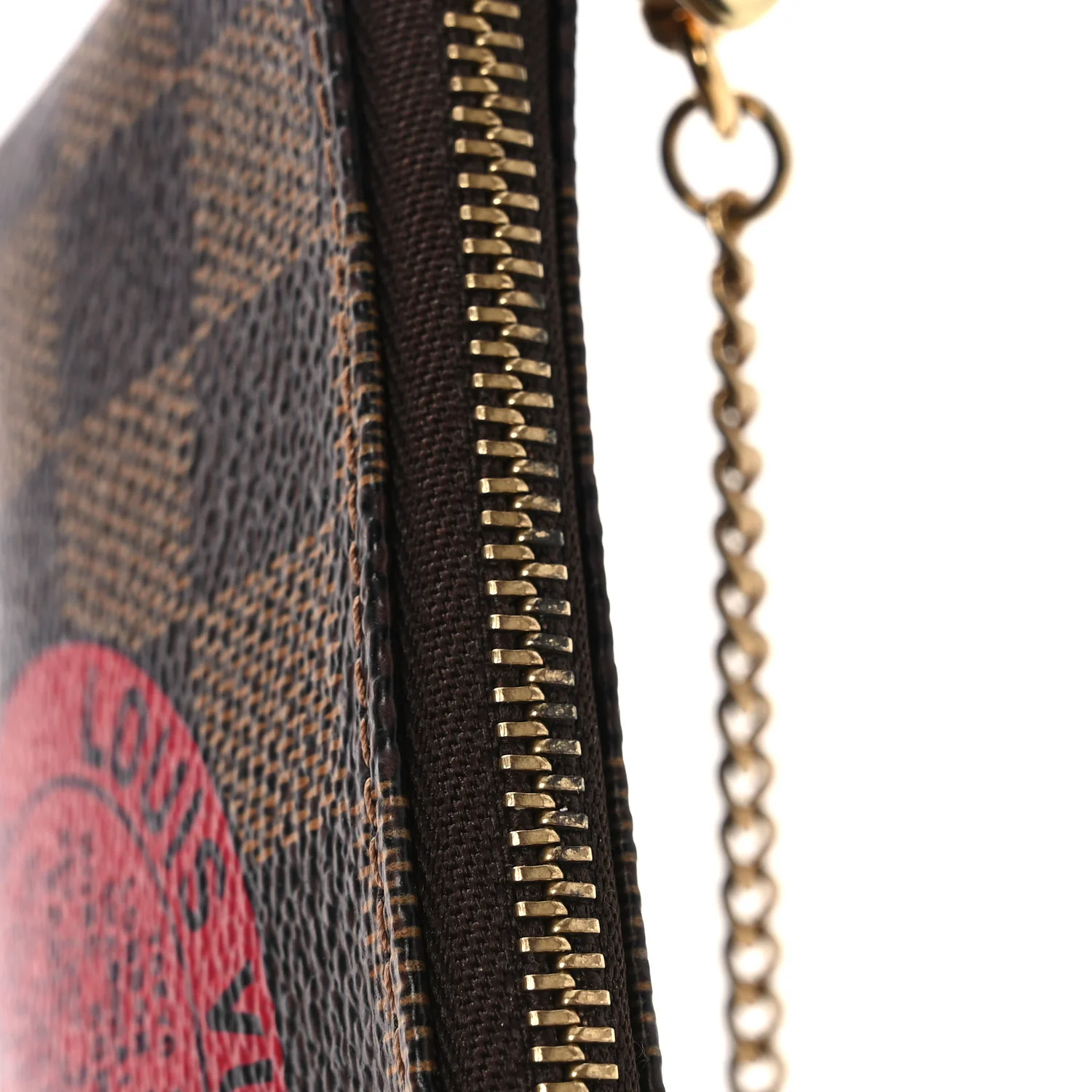 Damier Ebene Complice Trunks and Bags Mini Pochette Accessories Red - Image 12