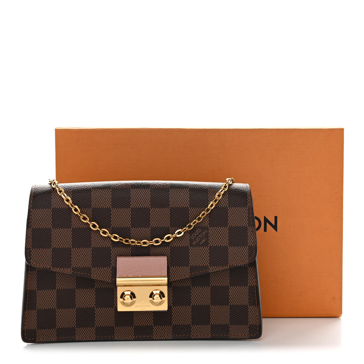 Damier Ebene Croisette Chain Wallet Magnolia - Image 12