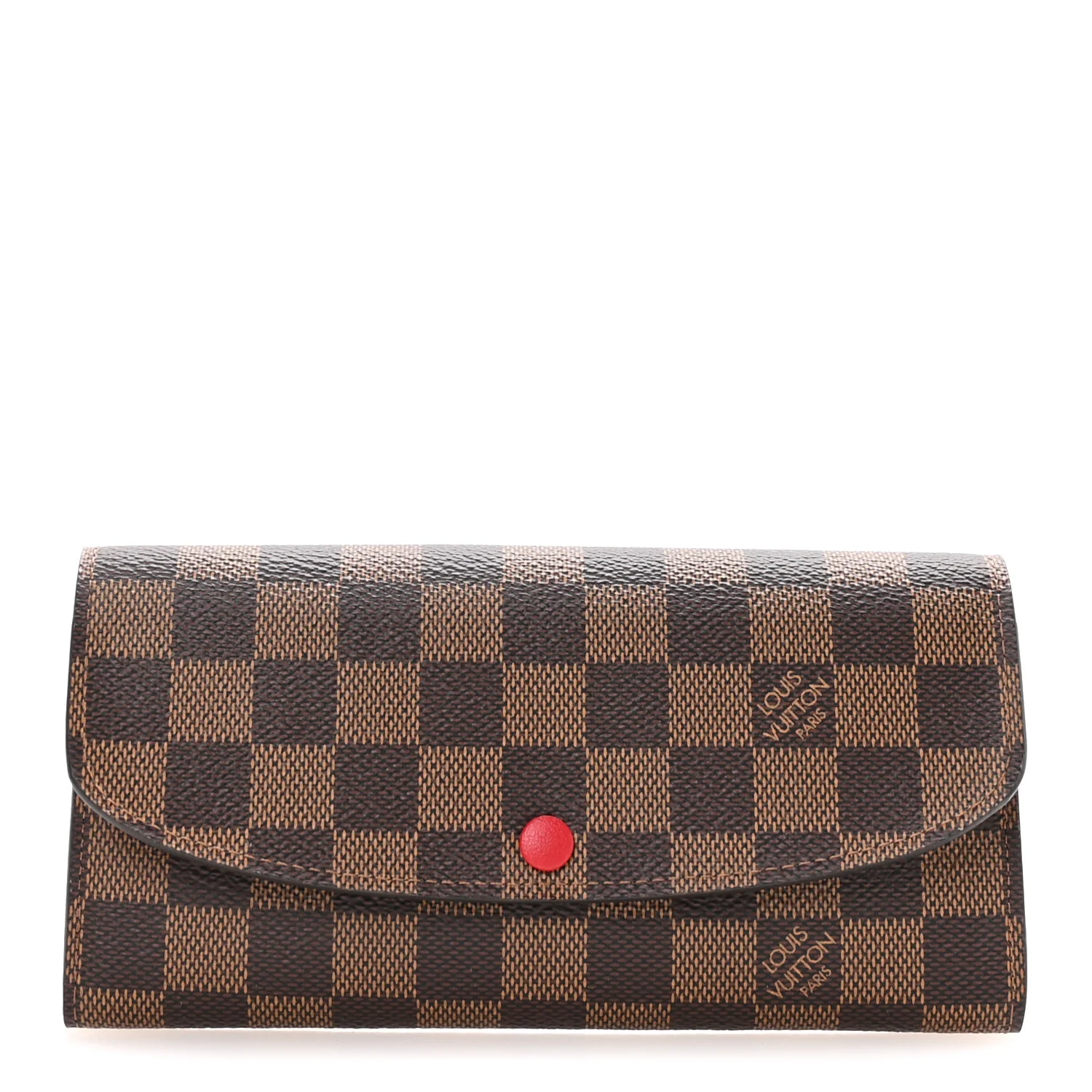 Damier Ebene Emilie Wallet Red