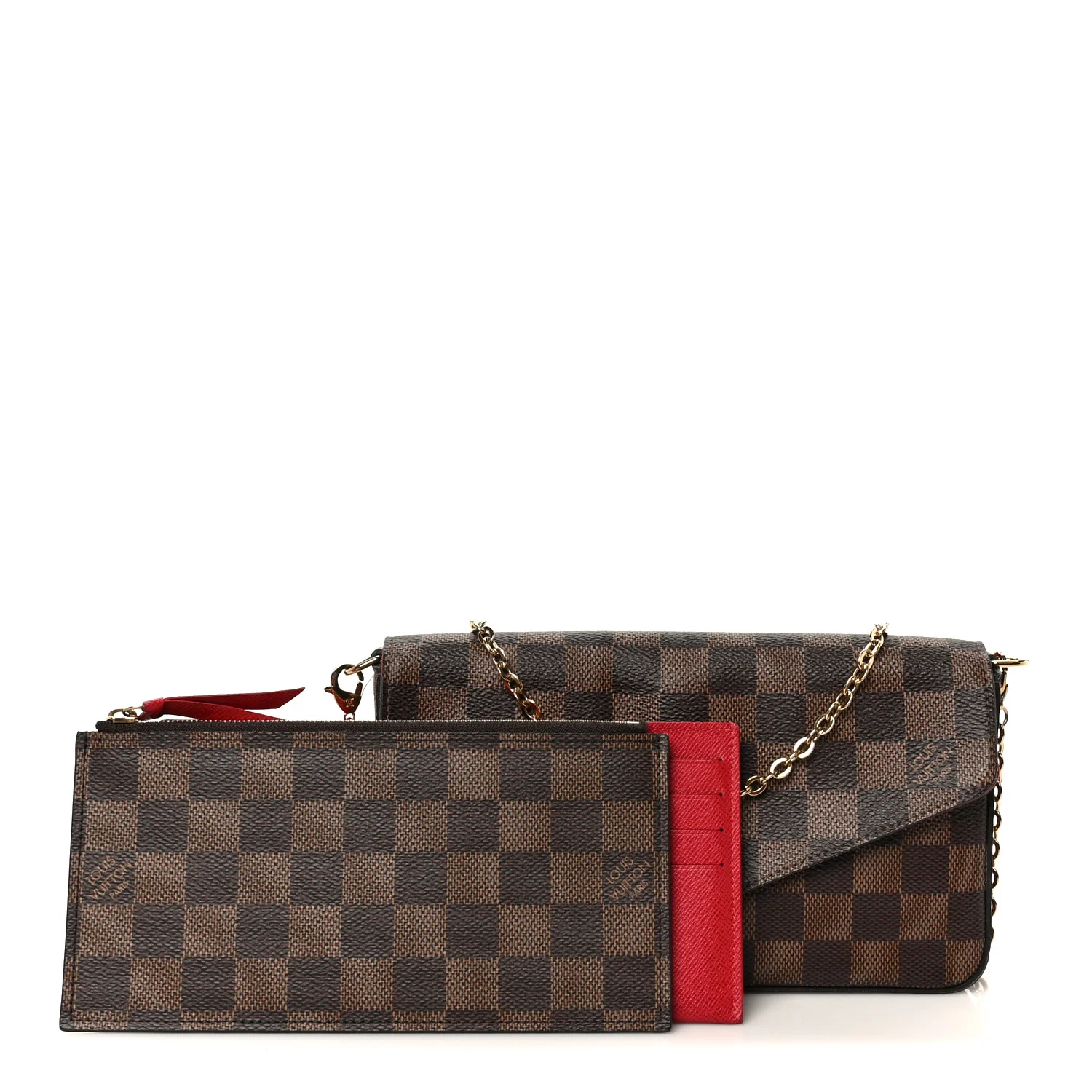 Damier Ebene Pochette Felicie Chain Wallet - Image 3