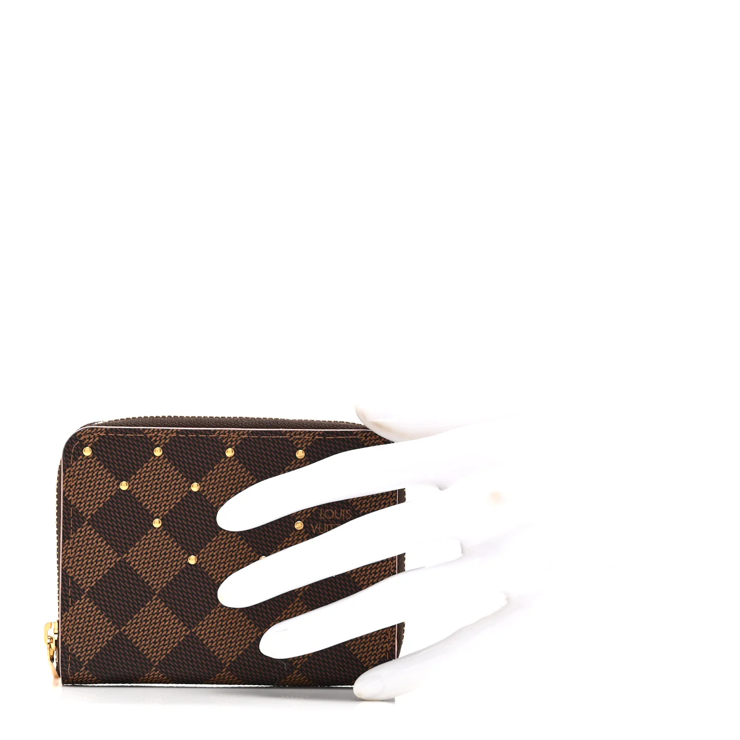 Damier Ebene Studded Zippy Coin Purse Rose Ballerine - Image 2