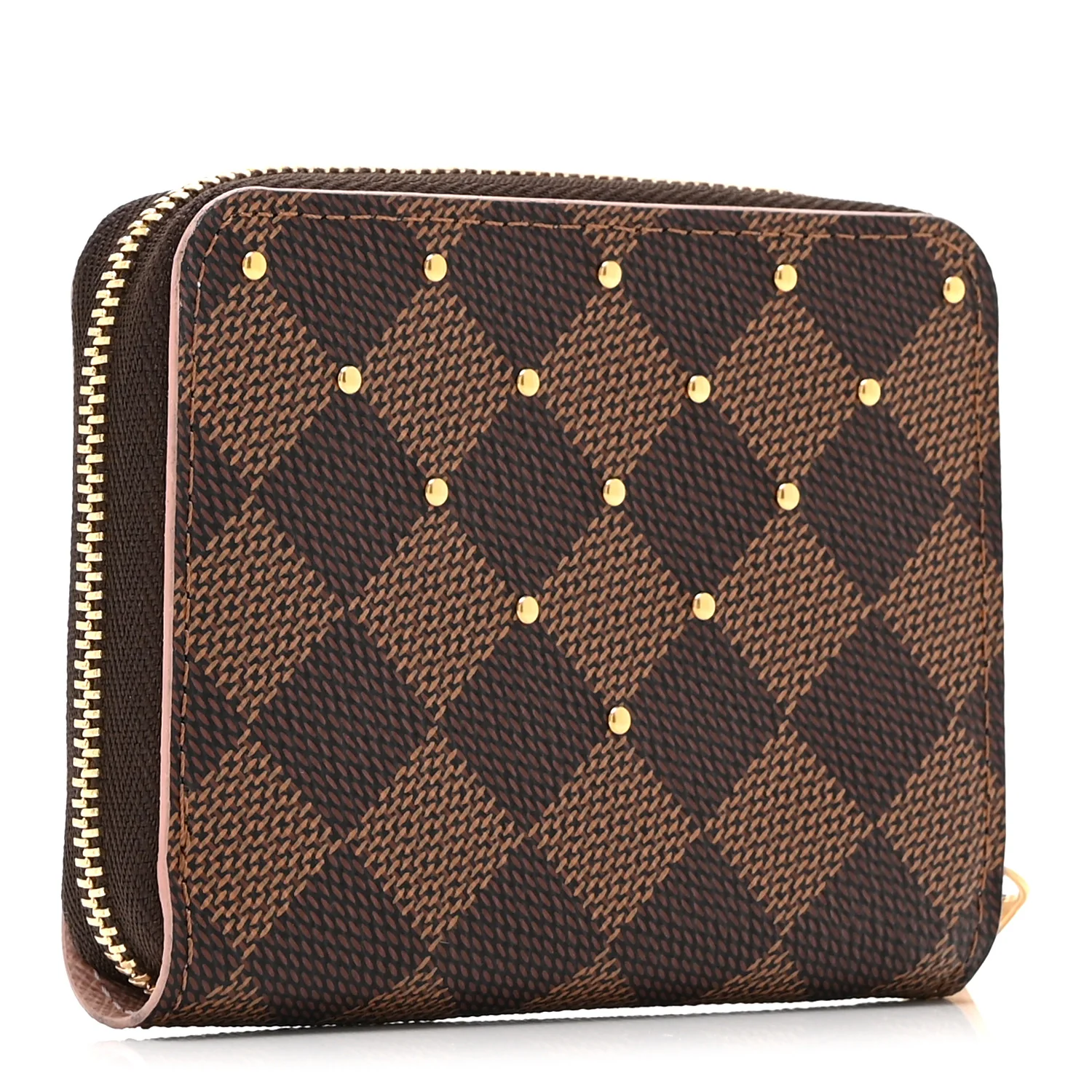 Damier Ebene Studded Zippy Coin Purse Rose Ballerine - Image 3