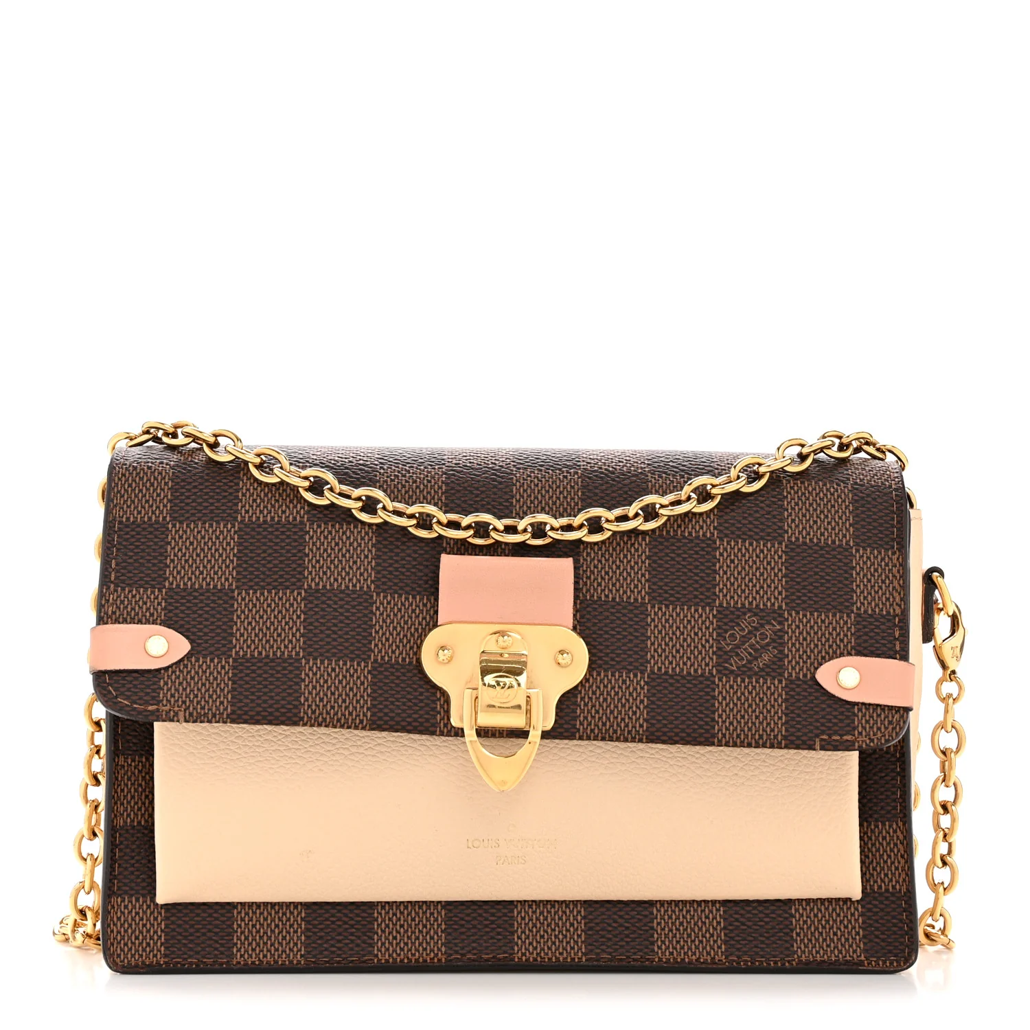 Damier Ebene Vavin Chain Wallet Creme