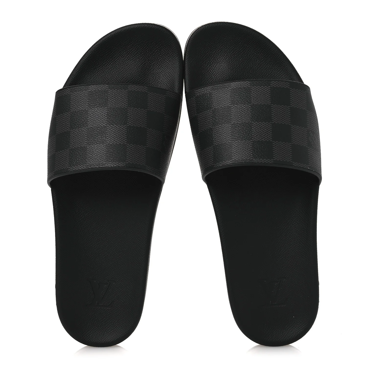Damier Graphite Mens Waterfront Slide Sandal 9 Black - Image 2