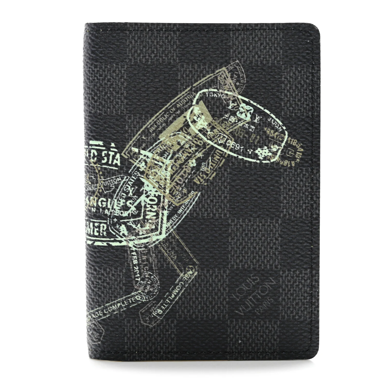 Damier Graphite Stamps Pocket Organizer NM
