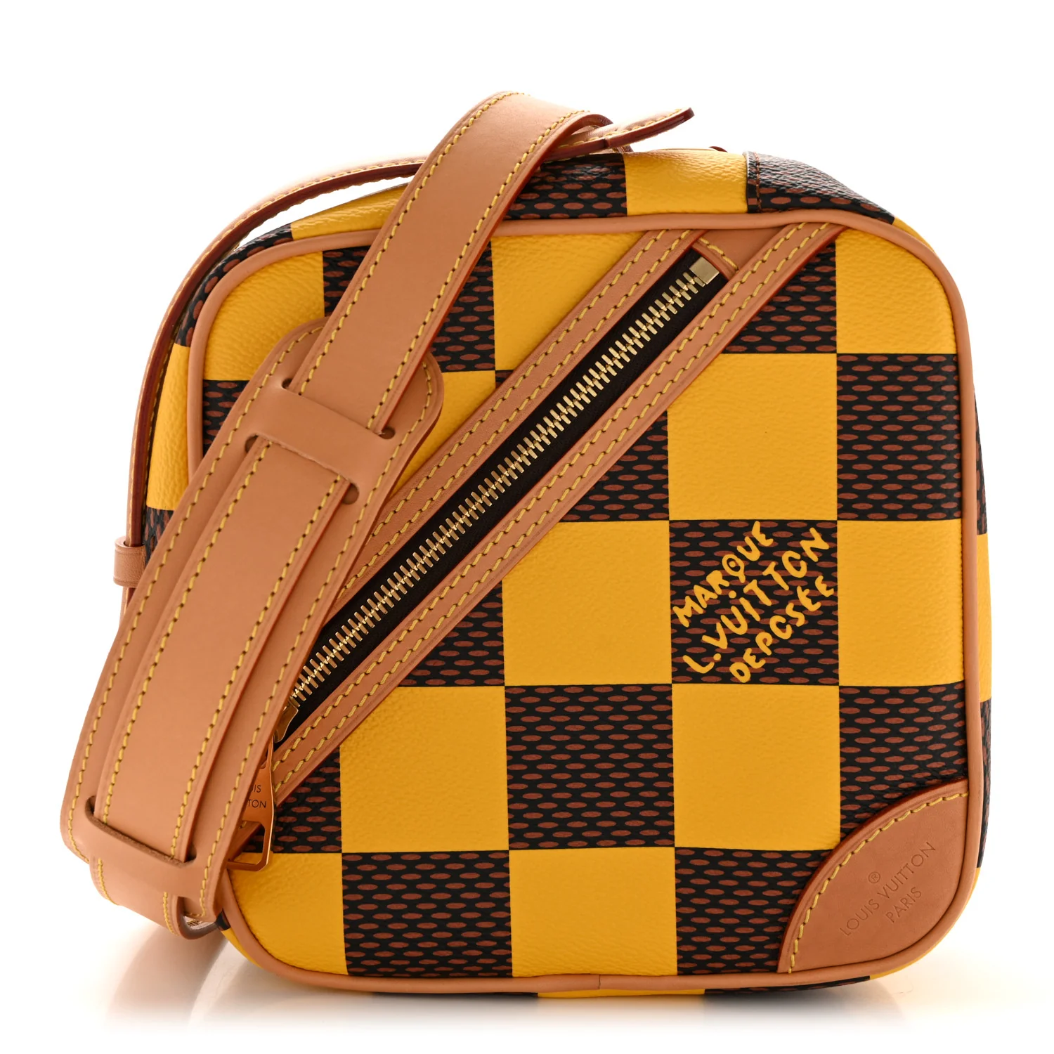 Damier Pop Chess Messenger Jaune Mat