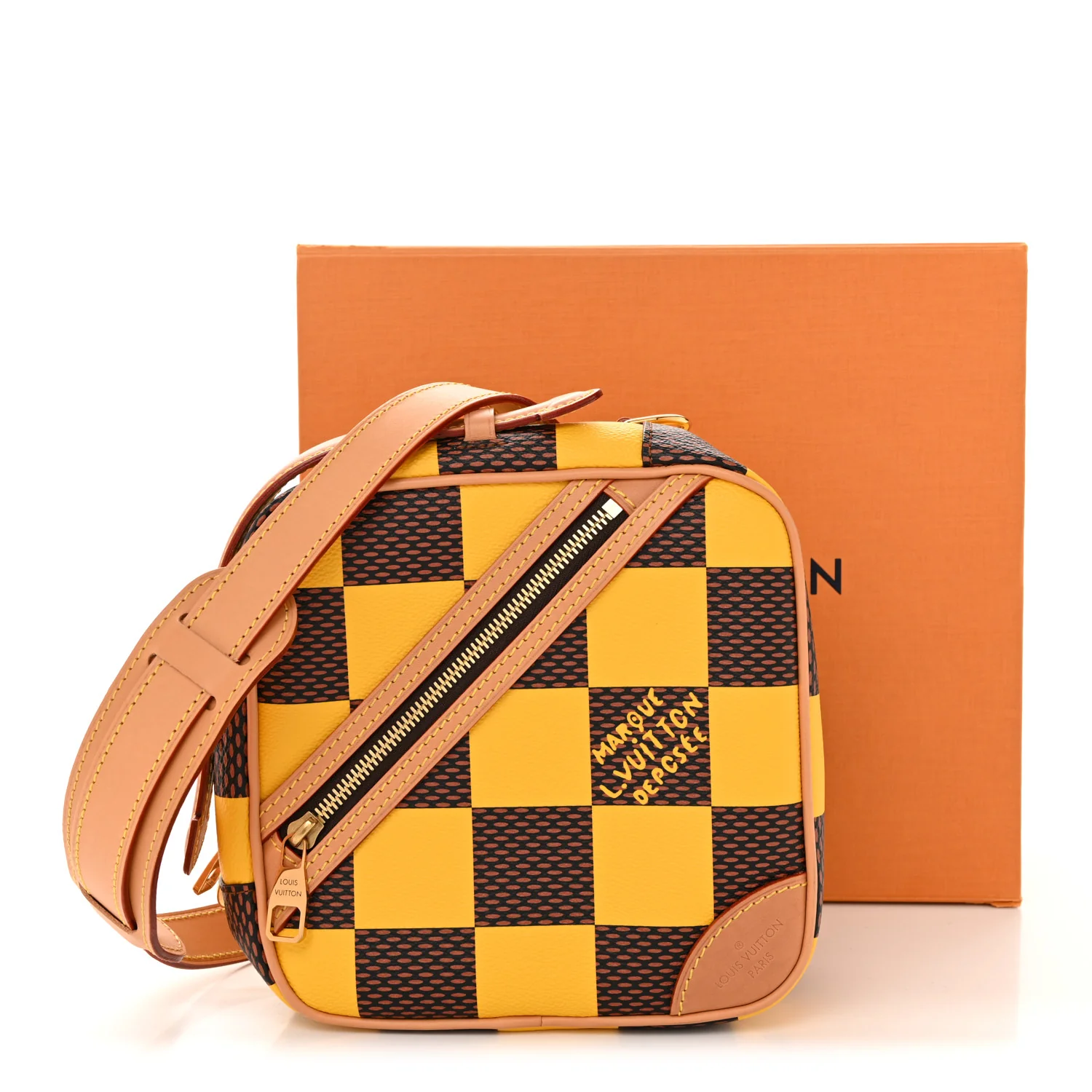 Damier Pop Chess Messenger Jaune Mat - Image 15