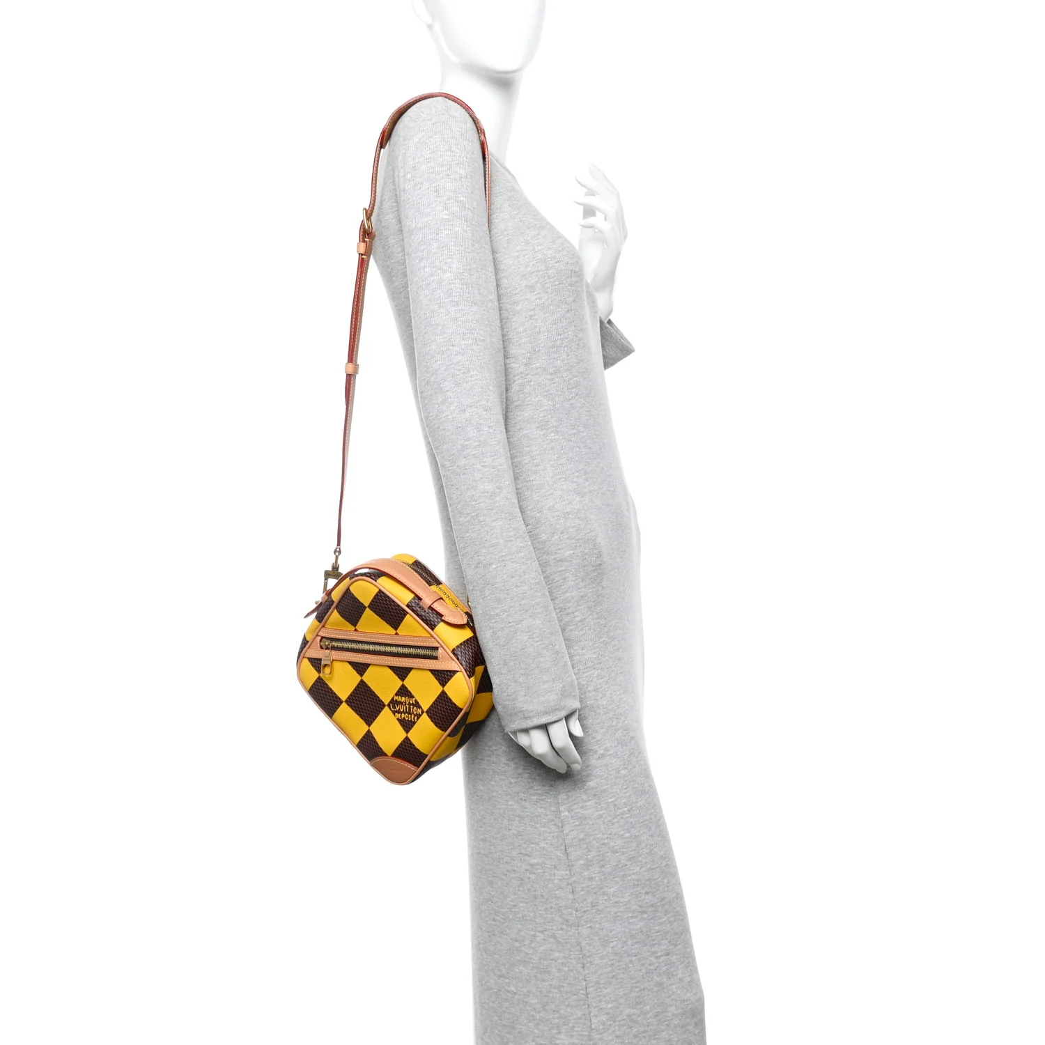 Damier Pop Chess Messenger Jaune Mat - Image 2
