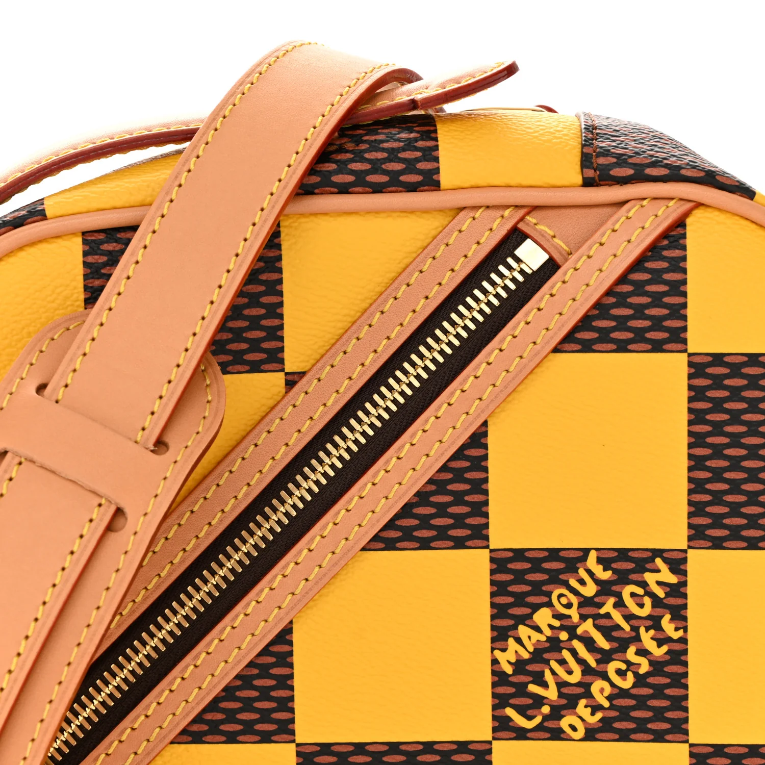 Damier Pop Chess Messenger Jaune Mat - Image 7