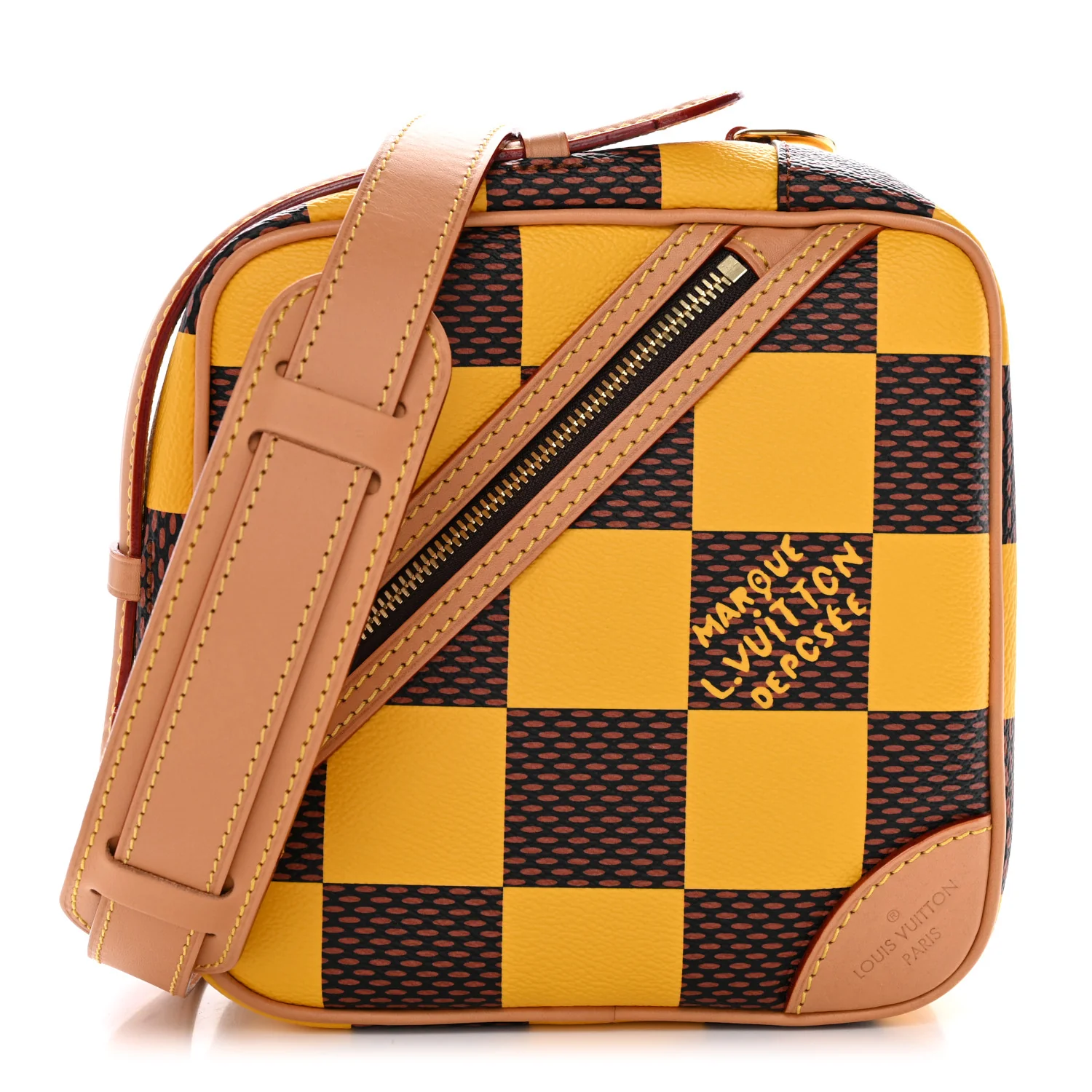 Damier Pop Chess Messenger Jaune Mat