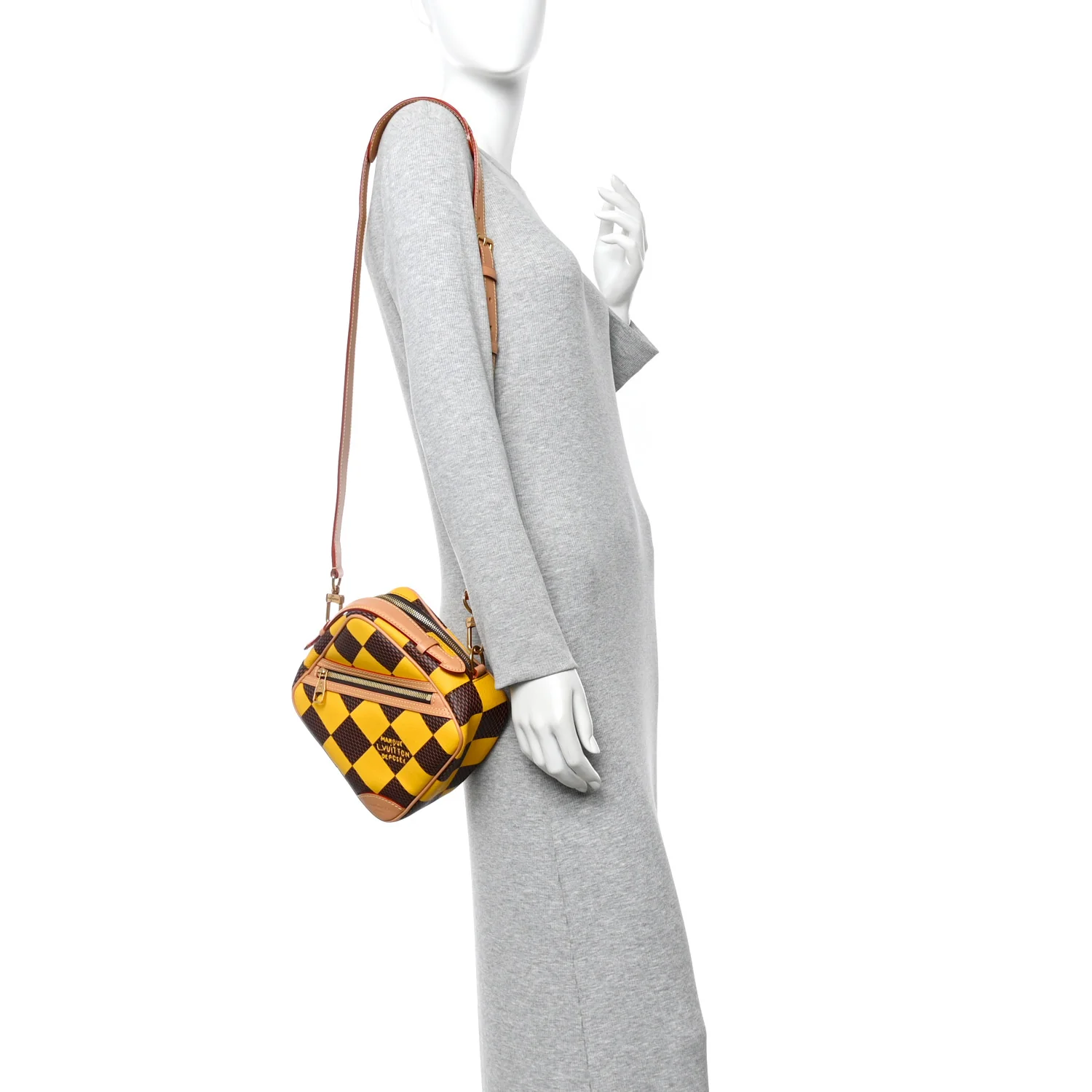 Damier Pop Chess Messenger Jaune Mat - Image 2