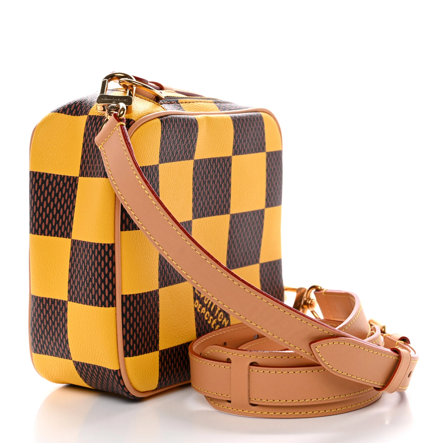 Damier Pop Chess Messenger Jaune Mat - Image 3