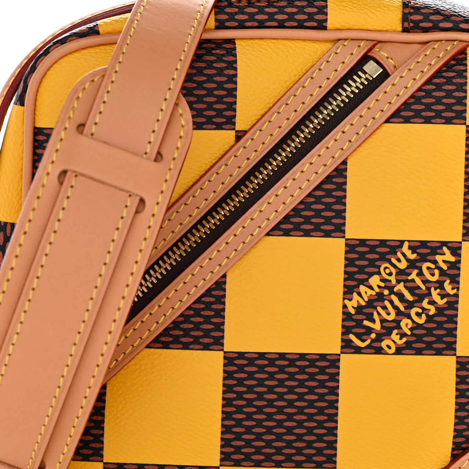 Damier Pop Chess Messenger Jaune Mat - Image 7