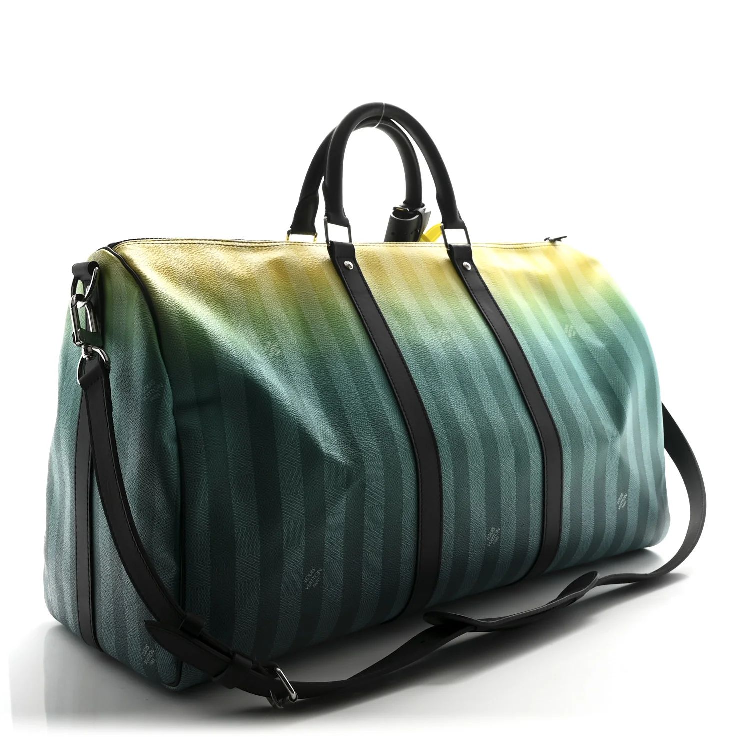 Damier Striped Keepall Bandouliere 50 Gradient Green - Image 2