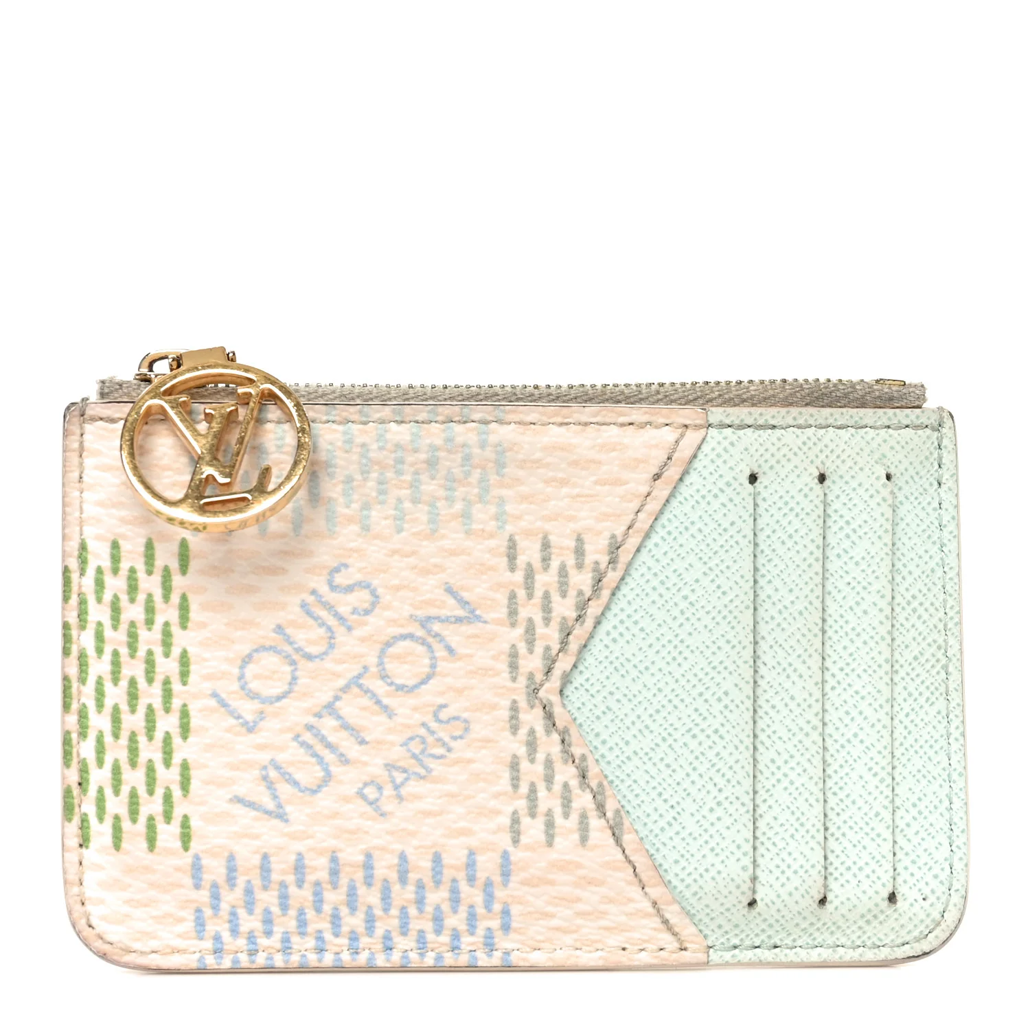 Damierlicious Zipped Romy Card Holder Pistachio Green