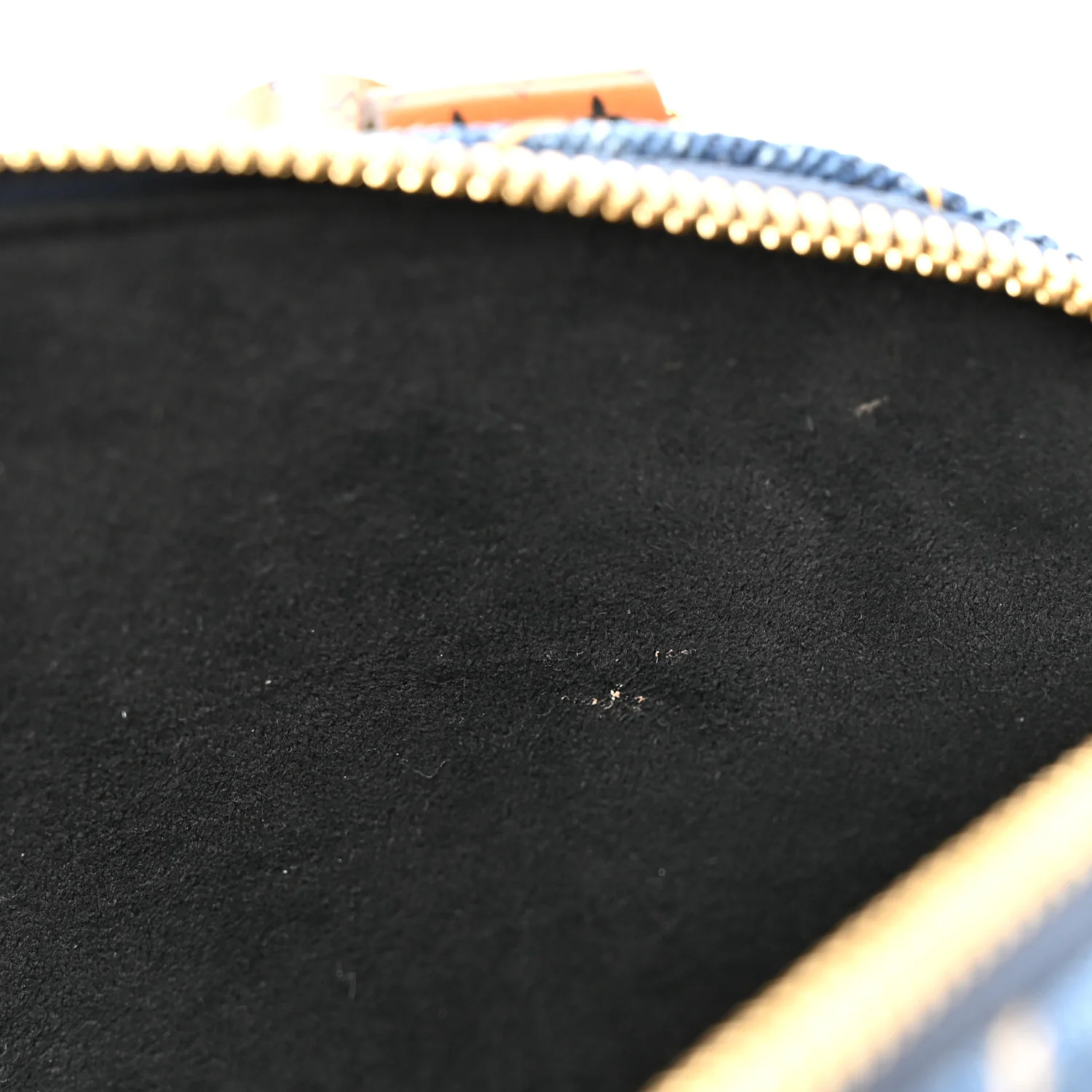 Denim Calfskin Reverse Monogram Malletage Alma BB Blue - Image 10