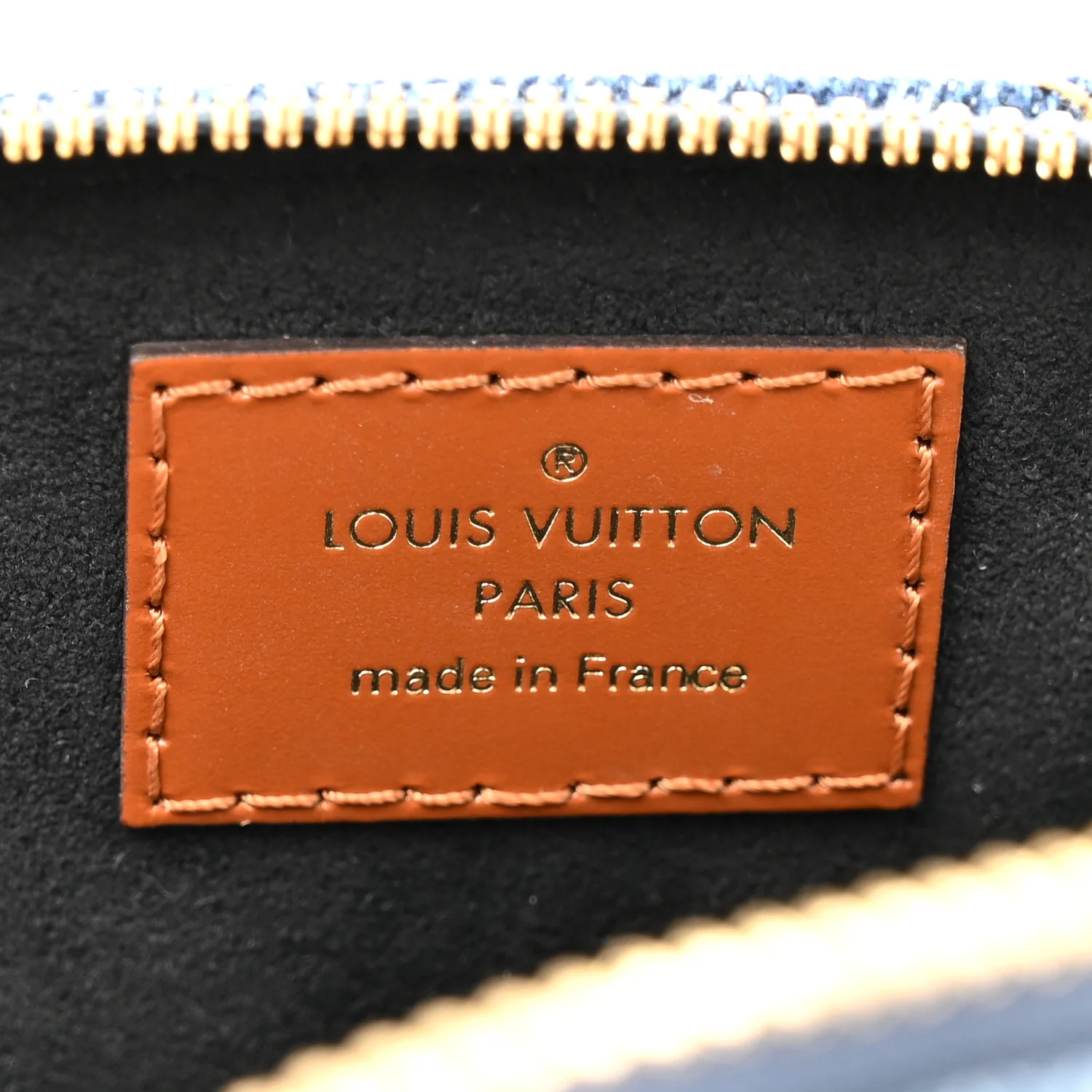 Denim Calfskin Reverse Monogram Malletage Alma BB Blue - Image 6