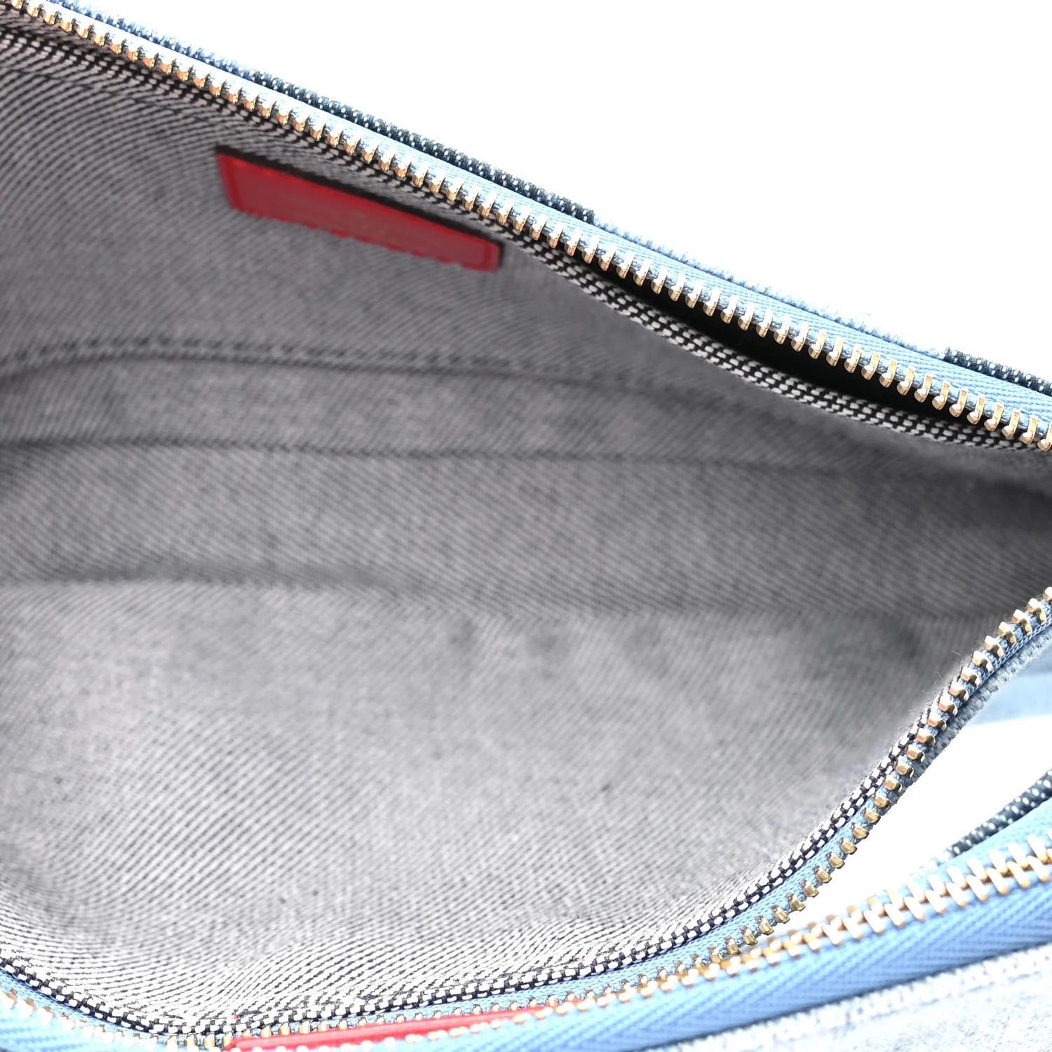 Denim Damier Monogram Patchwork Multi Pochette Accessories Blue Rouge - Image 5
