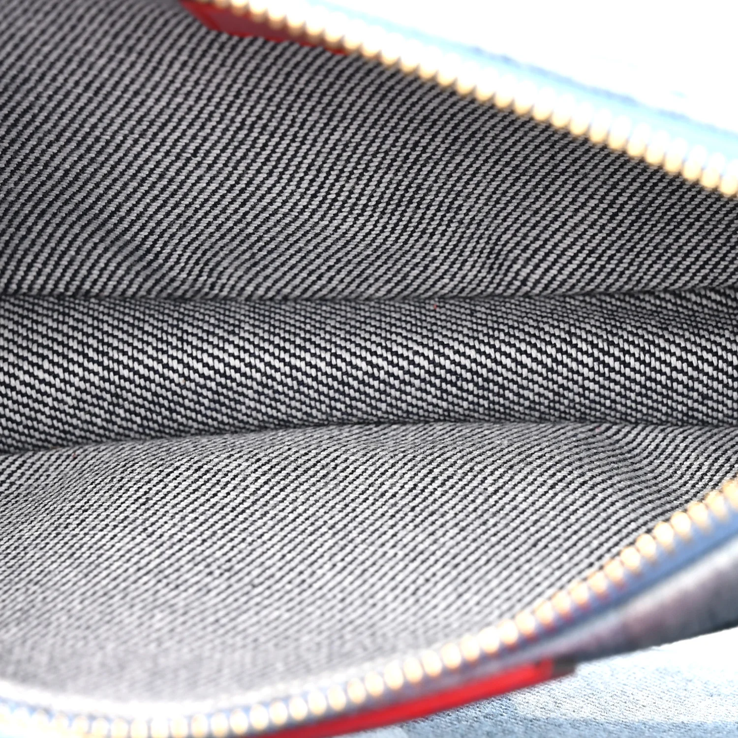 Denim Damier Monogram Patchwork Multi Pochette Accessories Blue Rouge - Image 6