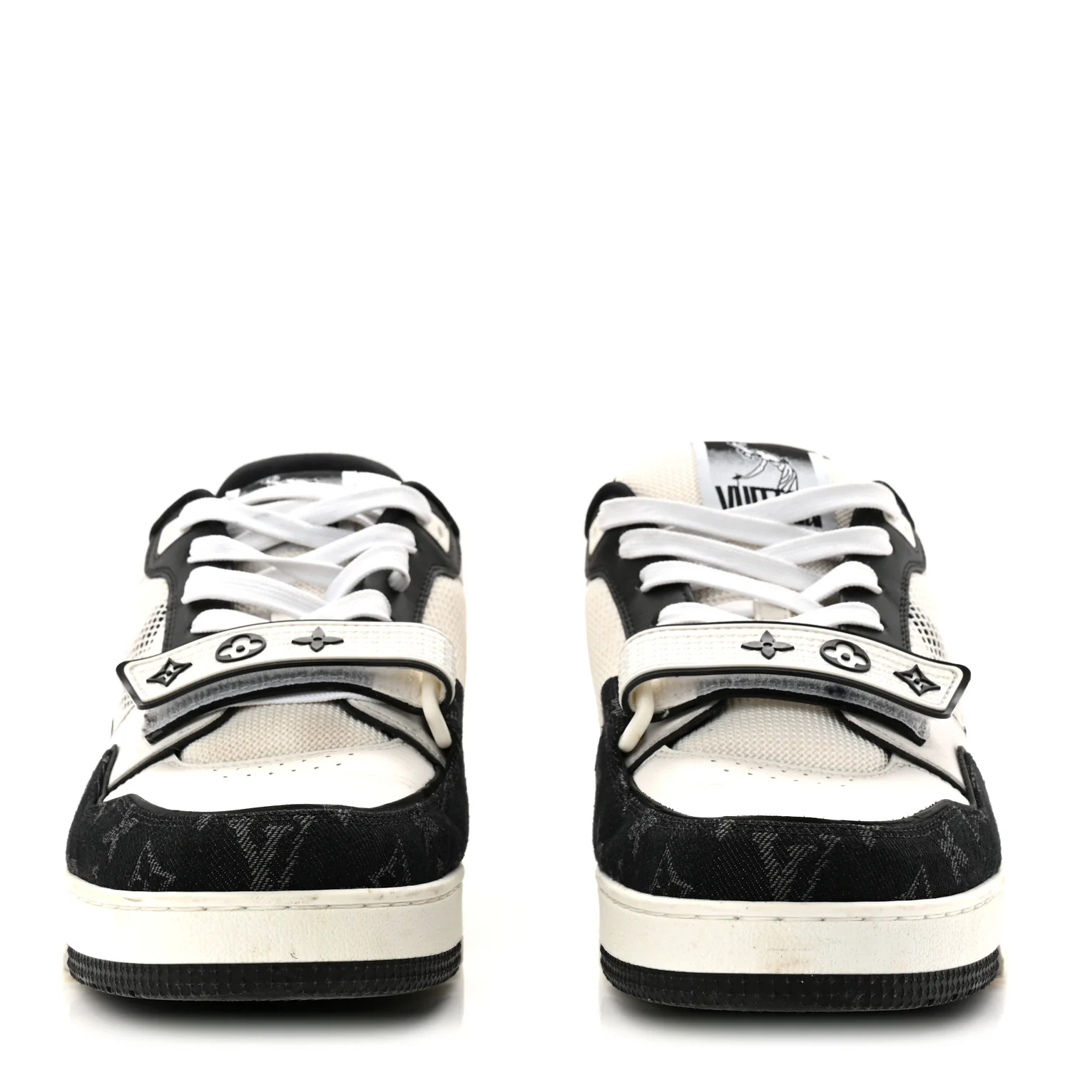 Denim Mens LV Calfskin Mesh Skate Sneaker 8 Black - Image 2