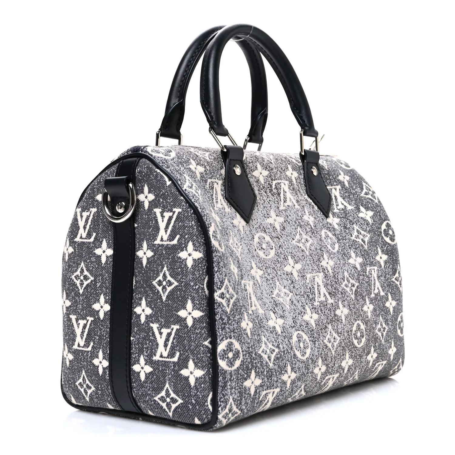 Denim Monogram Jacquard Speedy Bandouliere 25 Black - Image 3