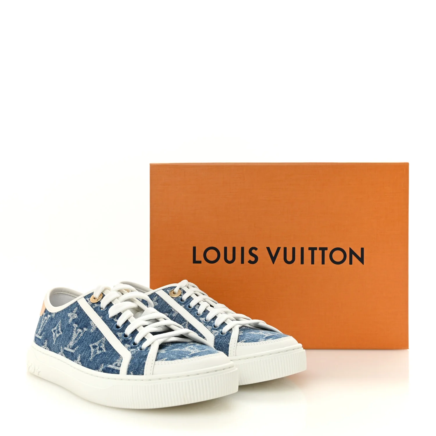 Denim Monogram Lagoon Sneakers 38 Blue - Image 10