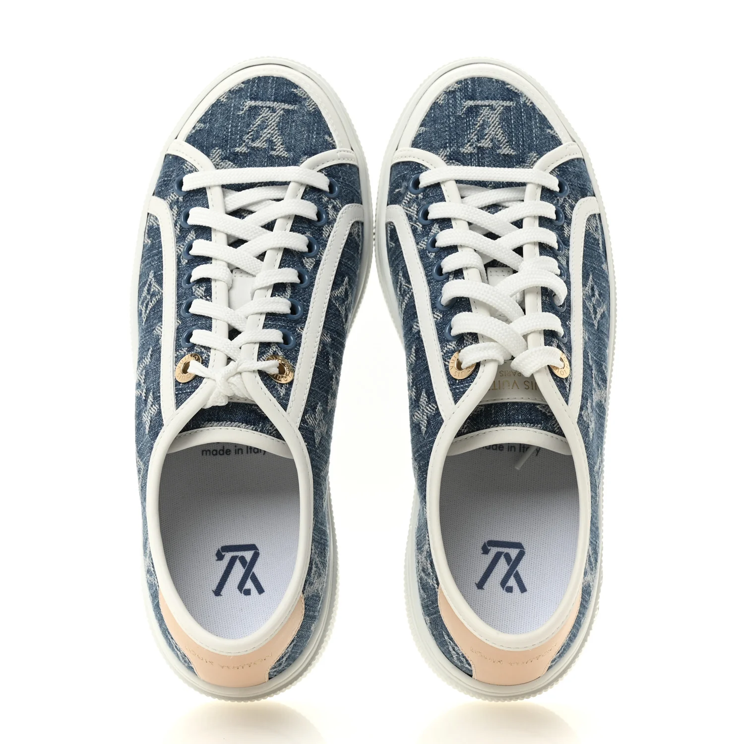 Denim Monogram Lagoon Sneakers 38 Blue - Image 2