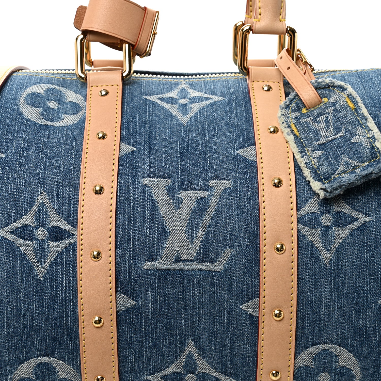 Denim Monogram New LV Remix Keepall Bandouliere 45 Blue - Image 6