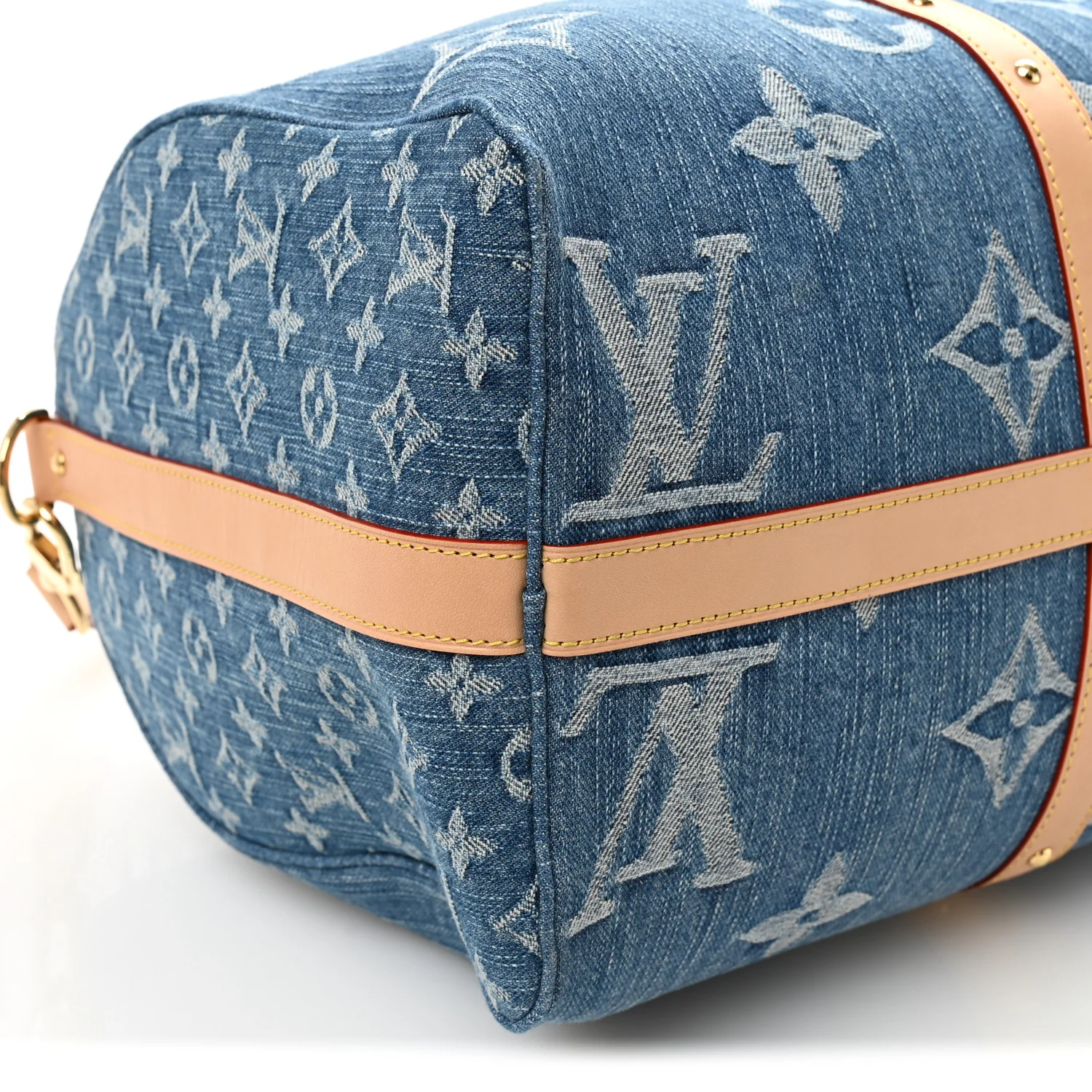 Denim Monogram New LV Remix Keepall Bandouliere 45 Blue - Image 7