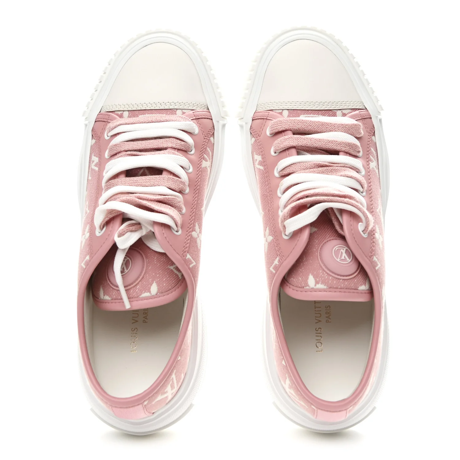 Denim Monogram Squad Sneakers 38.5 Pink - Image 2